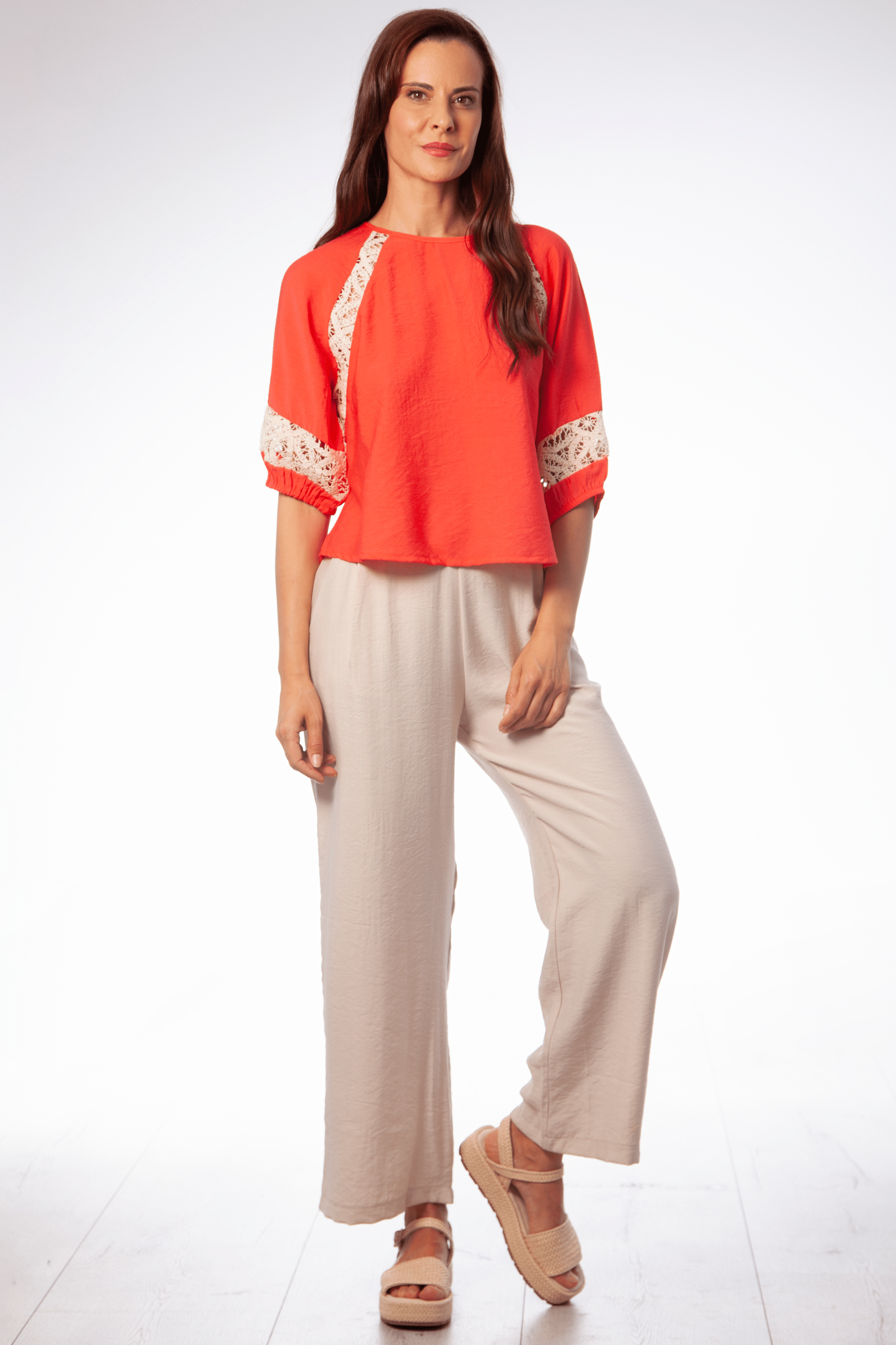 Camiseta coral bordado grogre en contraste Lolitas&L - lolitasyl.com