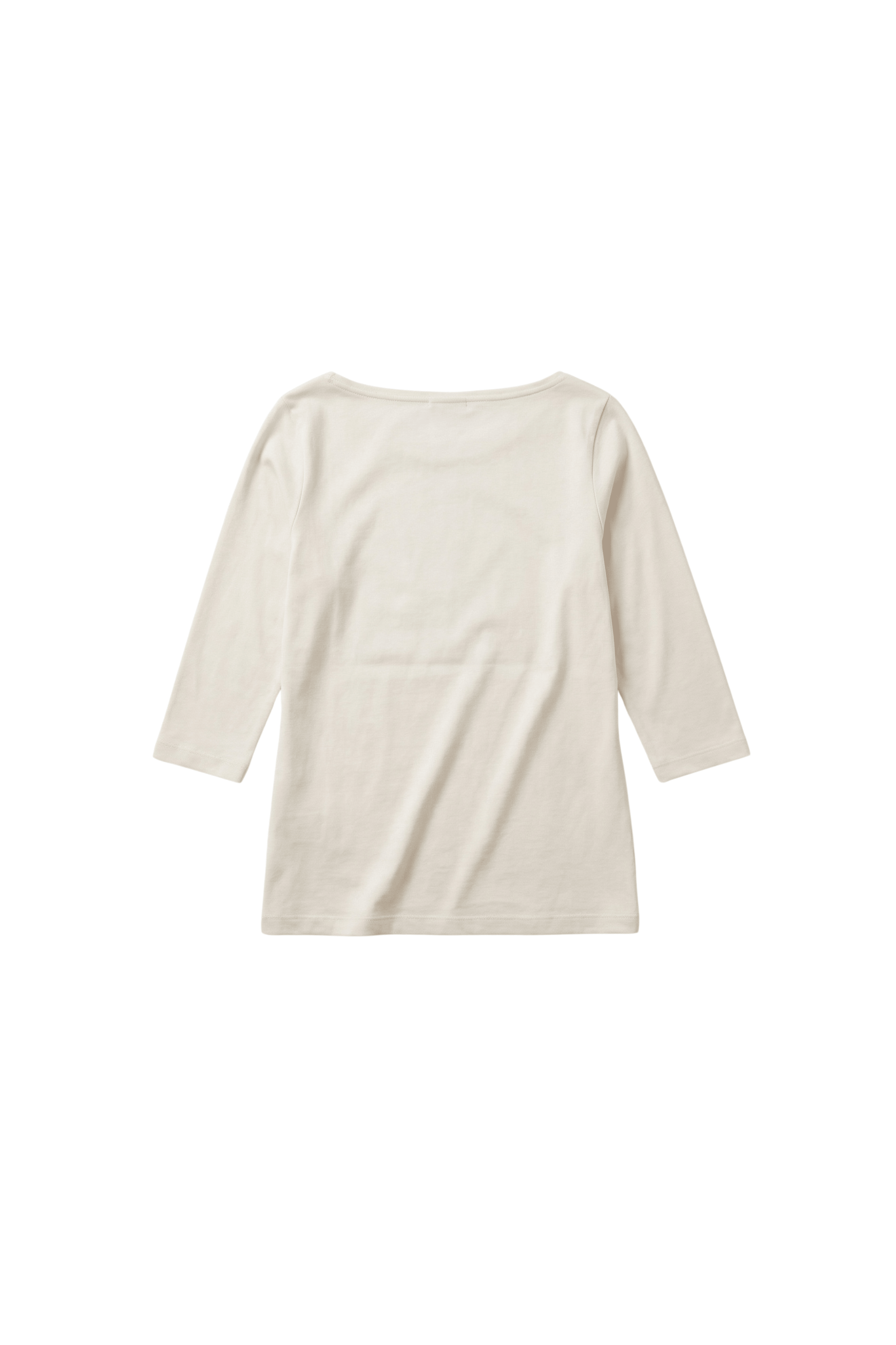Camiseta crema basica con escote barco y manga al codo Lolitas&L - lolitasyl.com