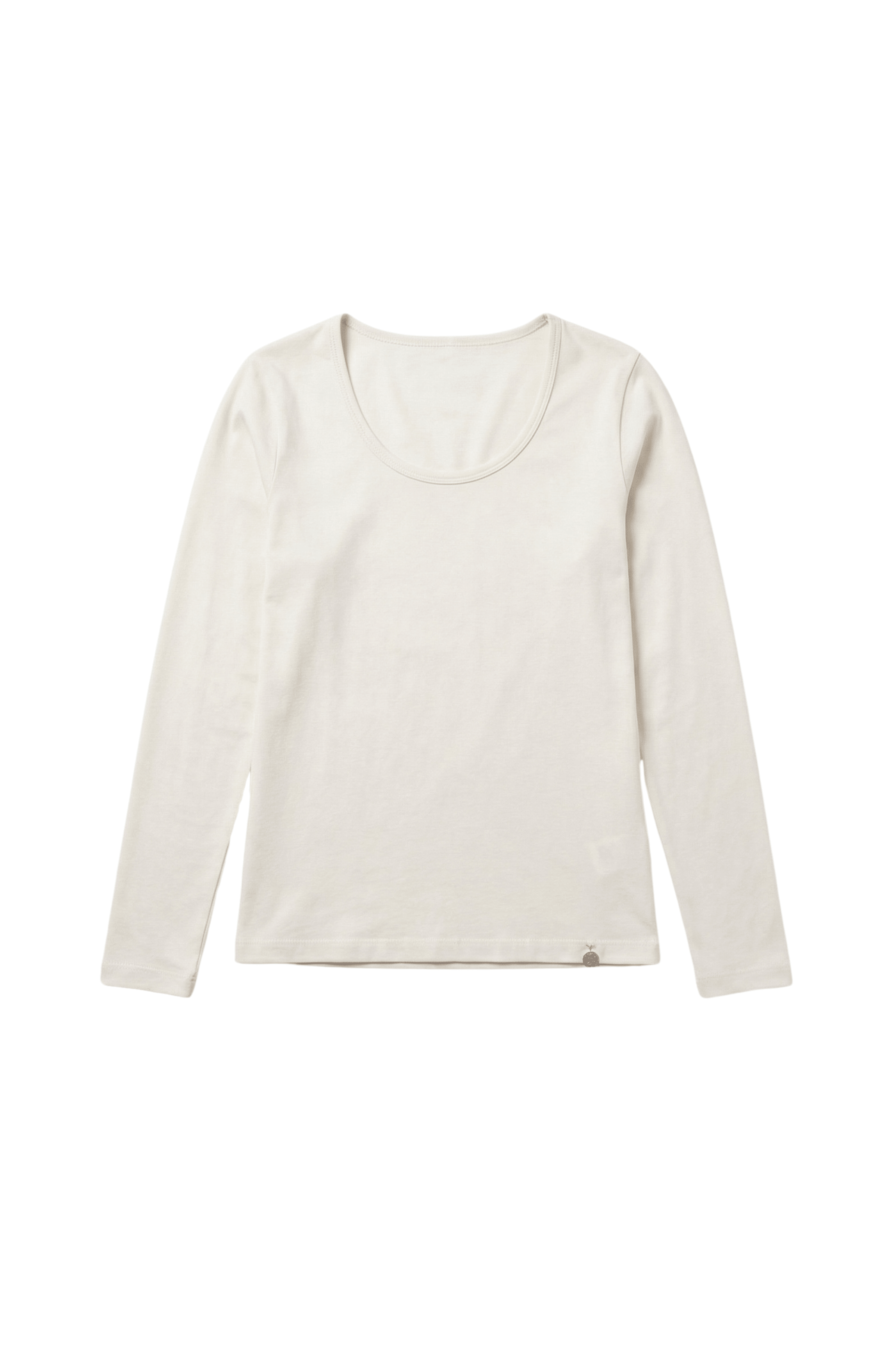Camiseta crema basica con escote collar y manga larga Lolitas&L - lolitasyl.com