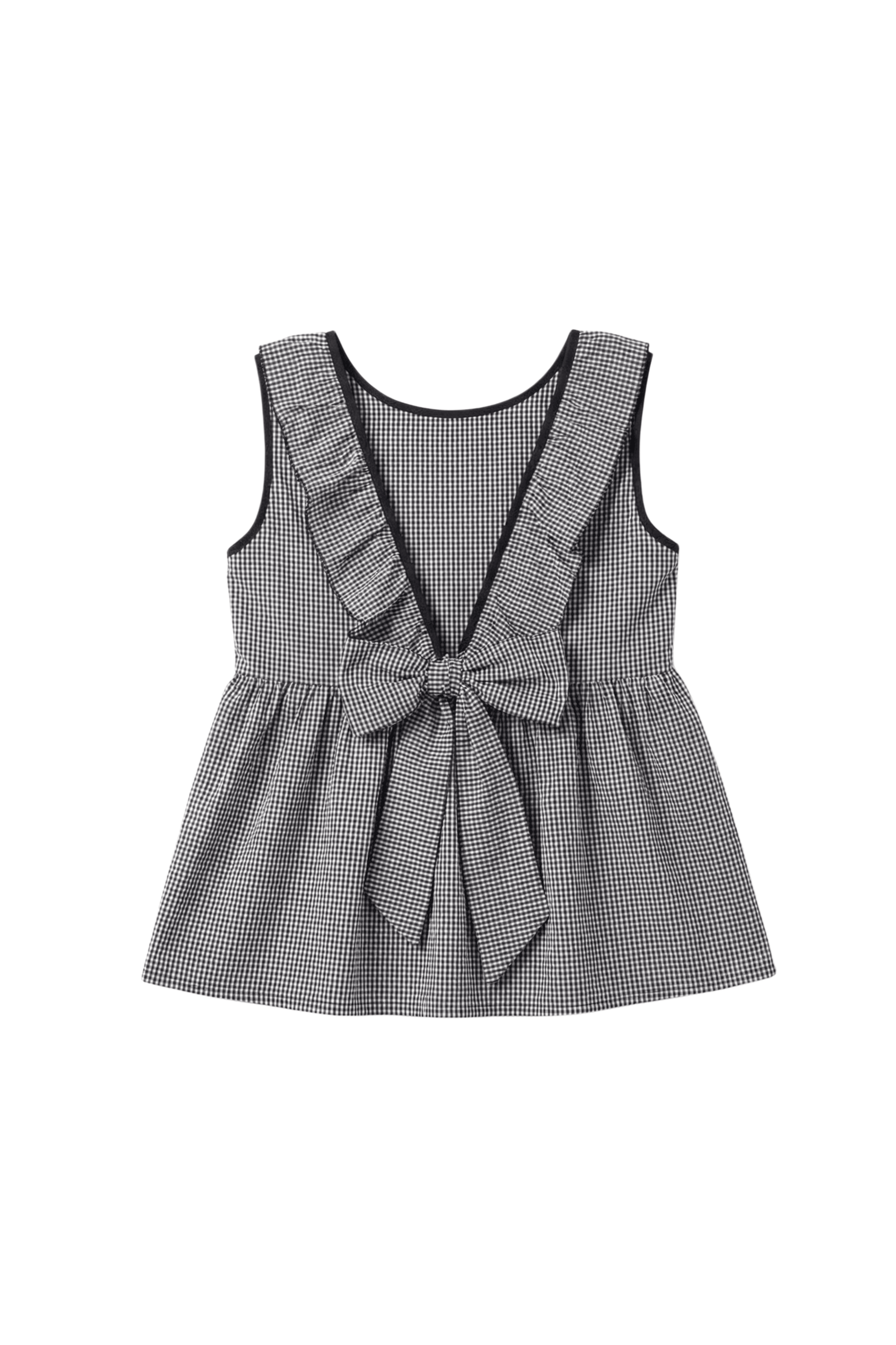 Camiseta cuadro vichy negro con bordado flor Lolitas&L - lolitasyl.com