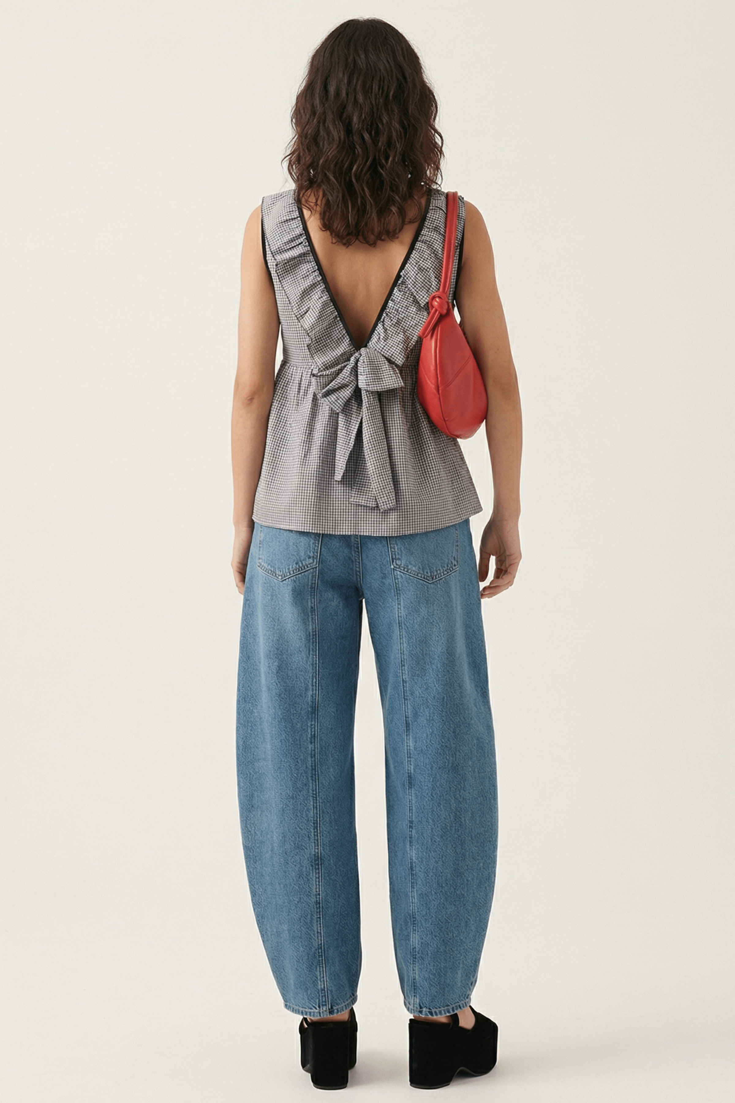 Camiseta cuadro vichy negro con bordado flor Lolitas&L - lolitasyl.com