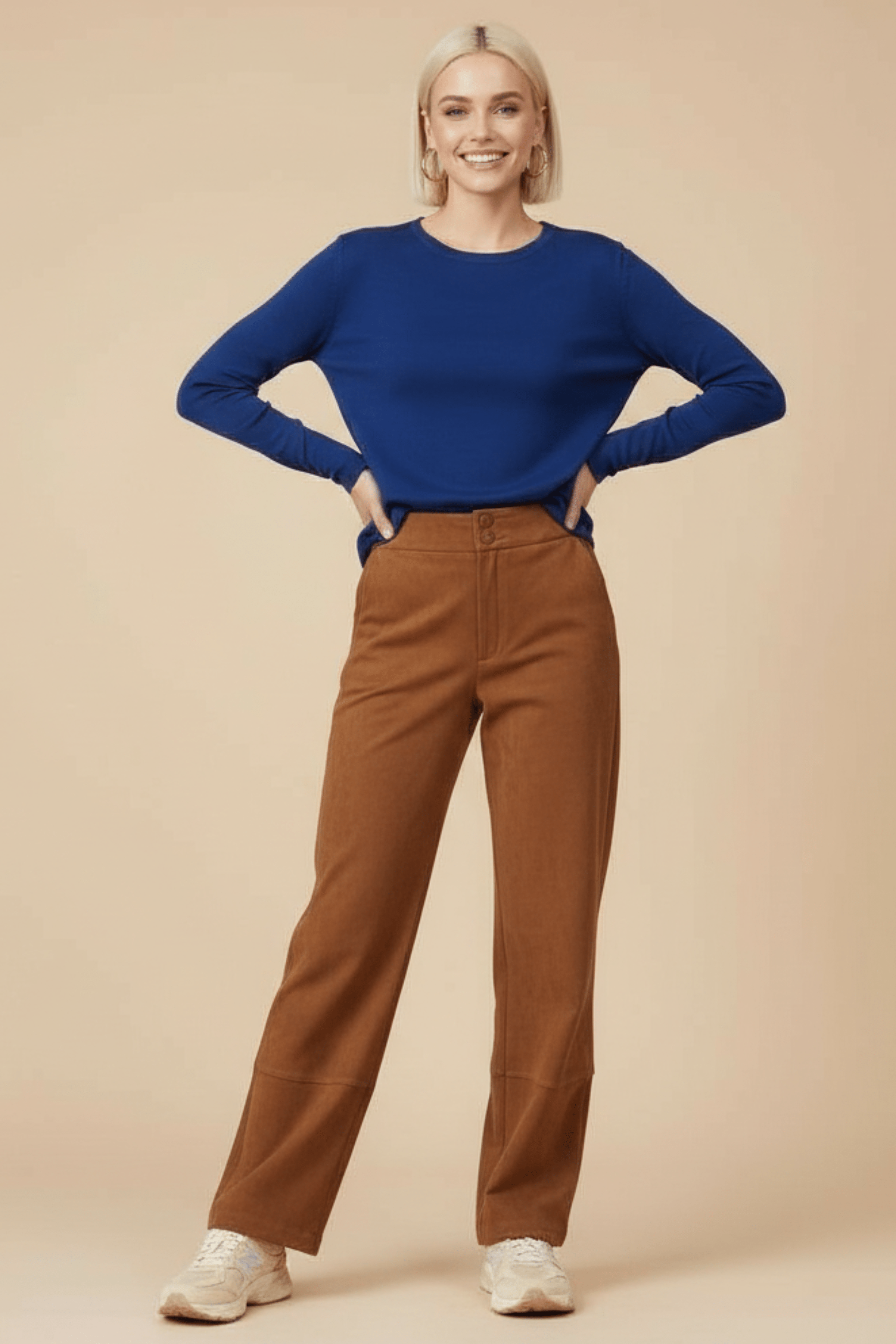 Camiseta de punto azul volante en la espalda Lolitas&L - lolitasyl.com