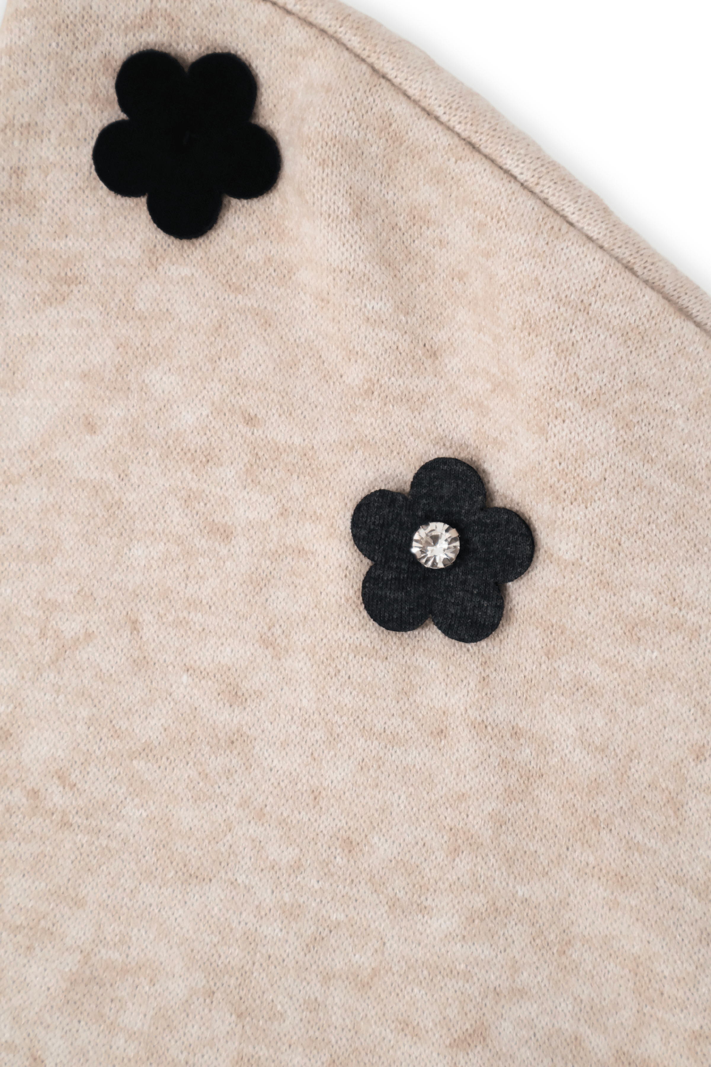 Camiseta de punto beige murcielago con flores antelina Lolitas&L - lolitasyl.com