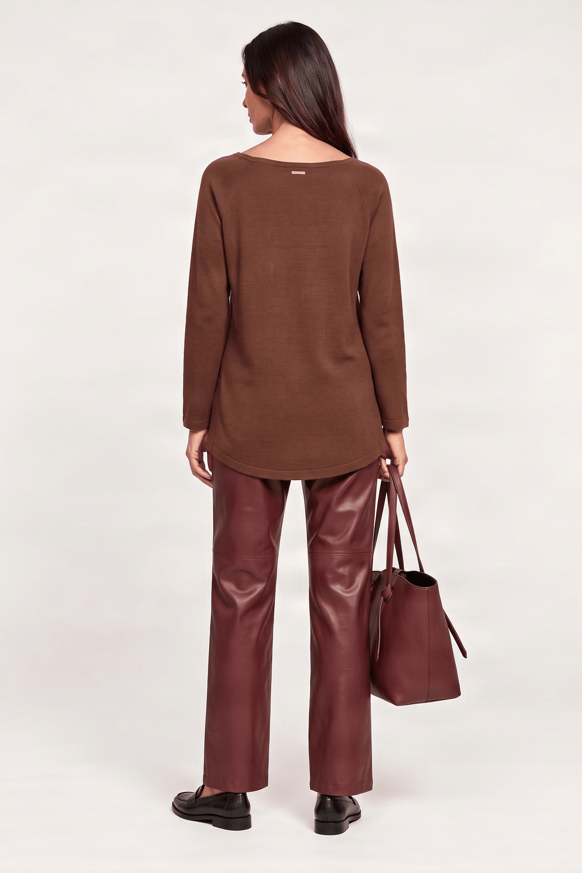 Camiseta de punto marron raglan con collar Lolitas&L - lolitasyl.com