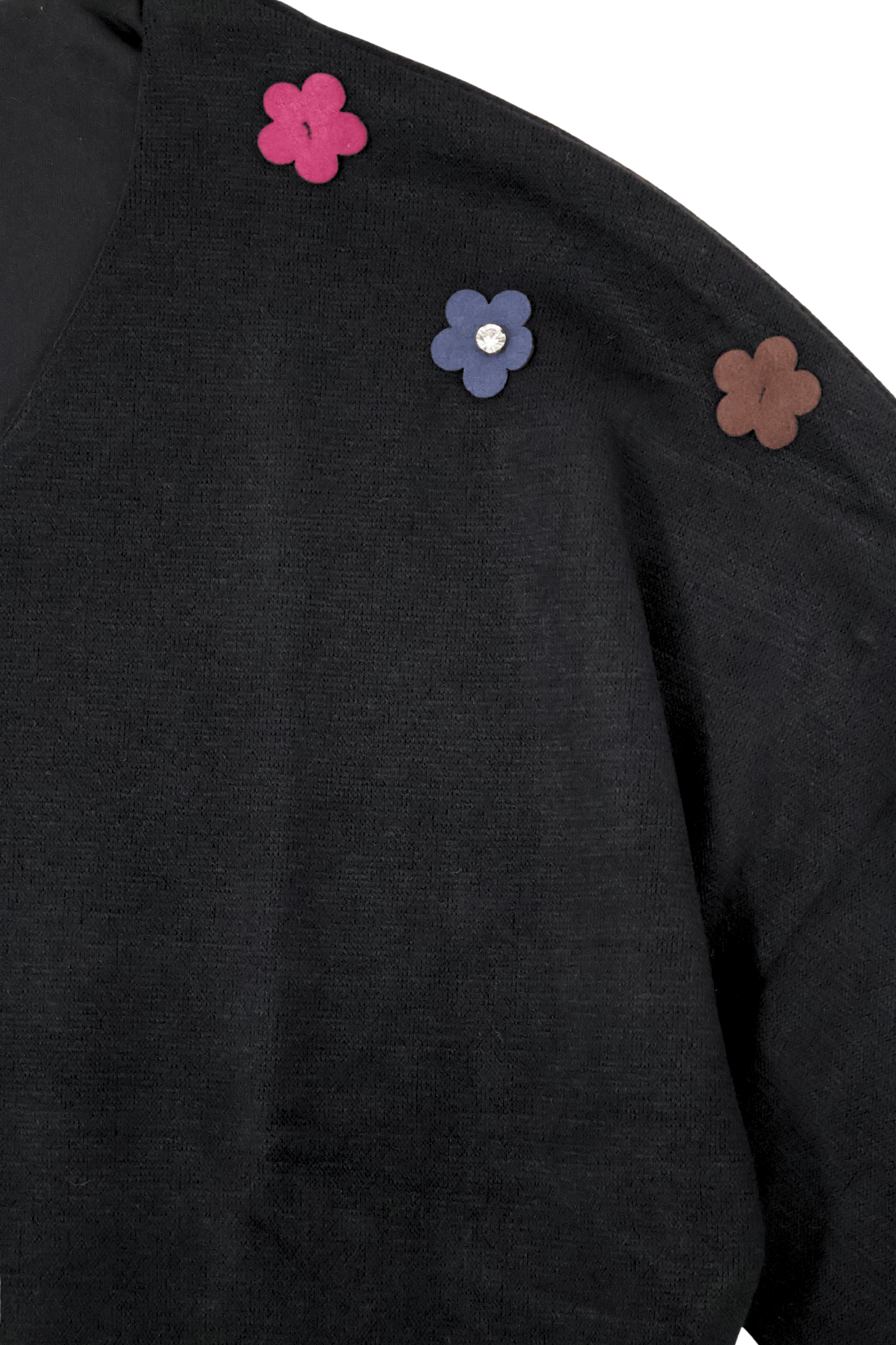 Camiseta de punto negra murcielago con flores antelina Lolitas&L - lolitasyl.com