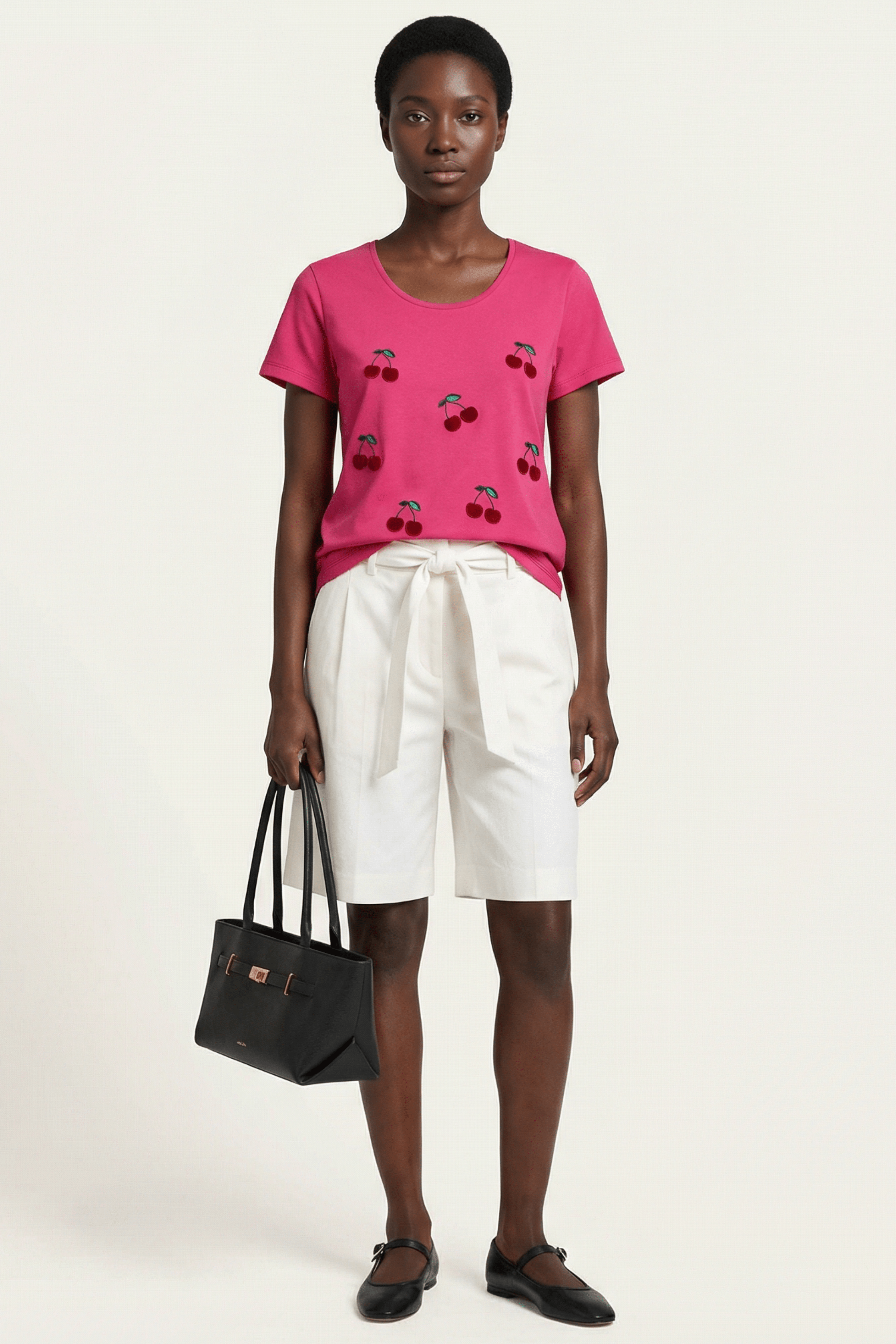 Camiseta fucsia bordado cerezas Lolitas&L - lolitasyl.com