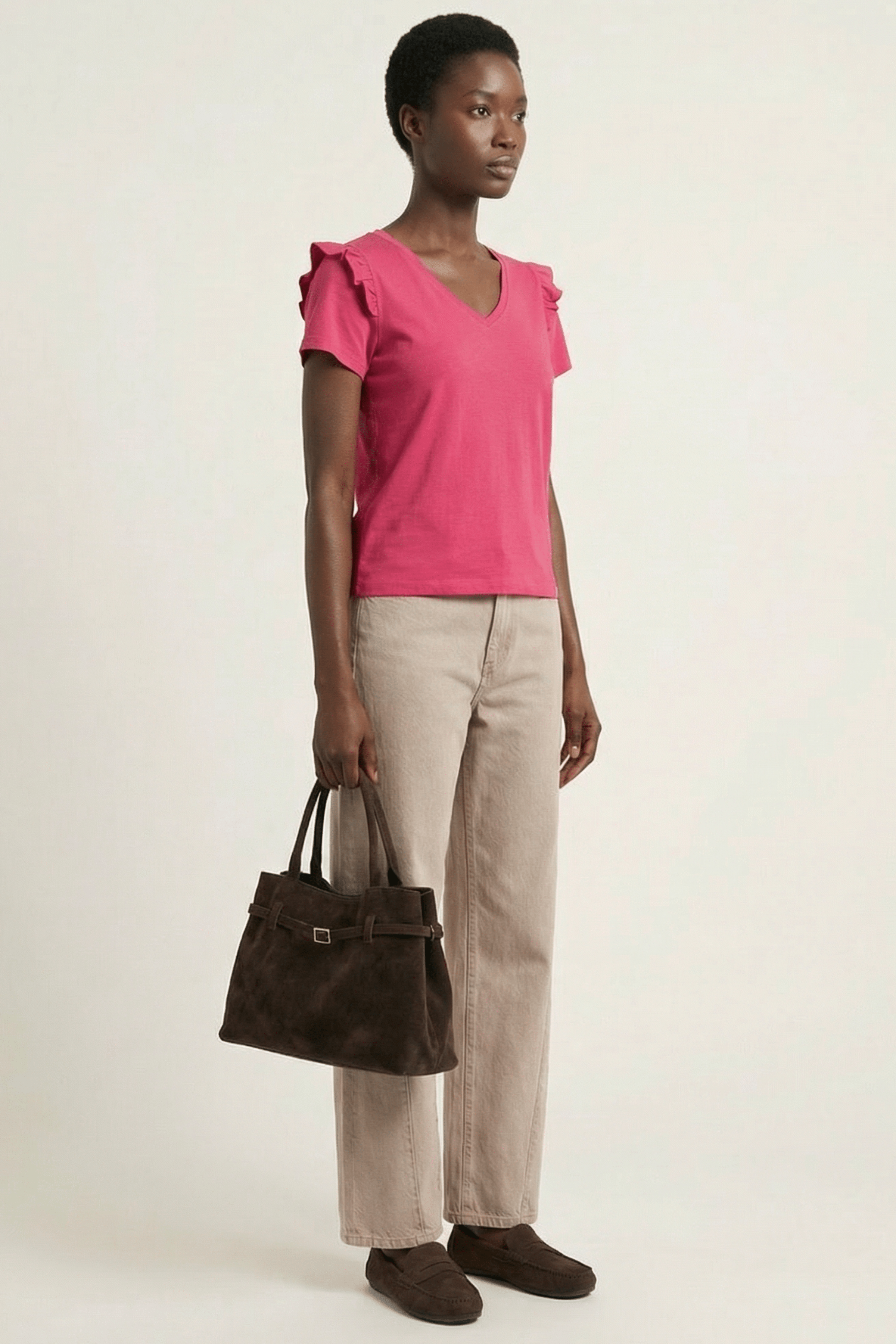 Camiseta fucsia con volante en hombros Lolitas&L - lolitasyl.com