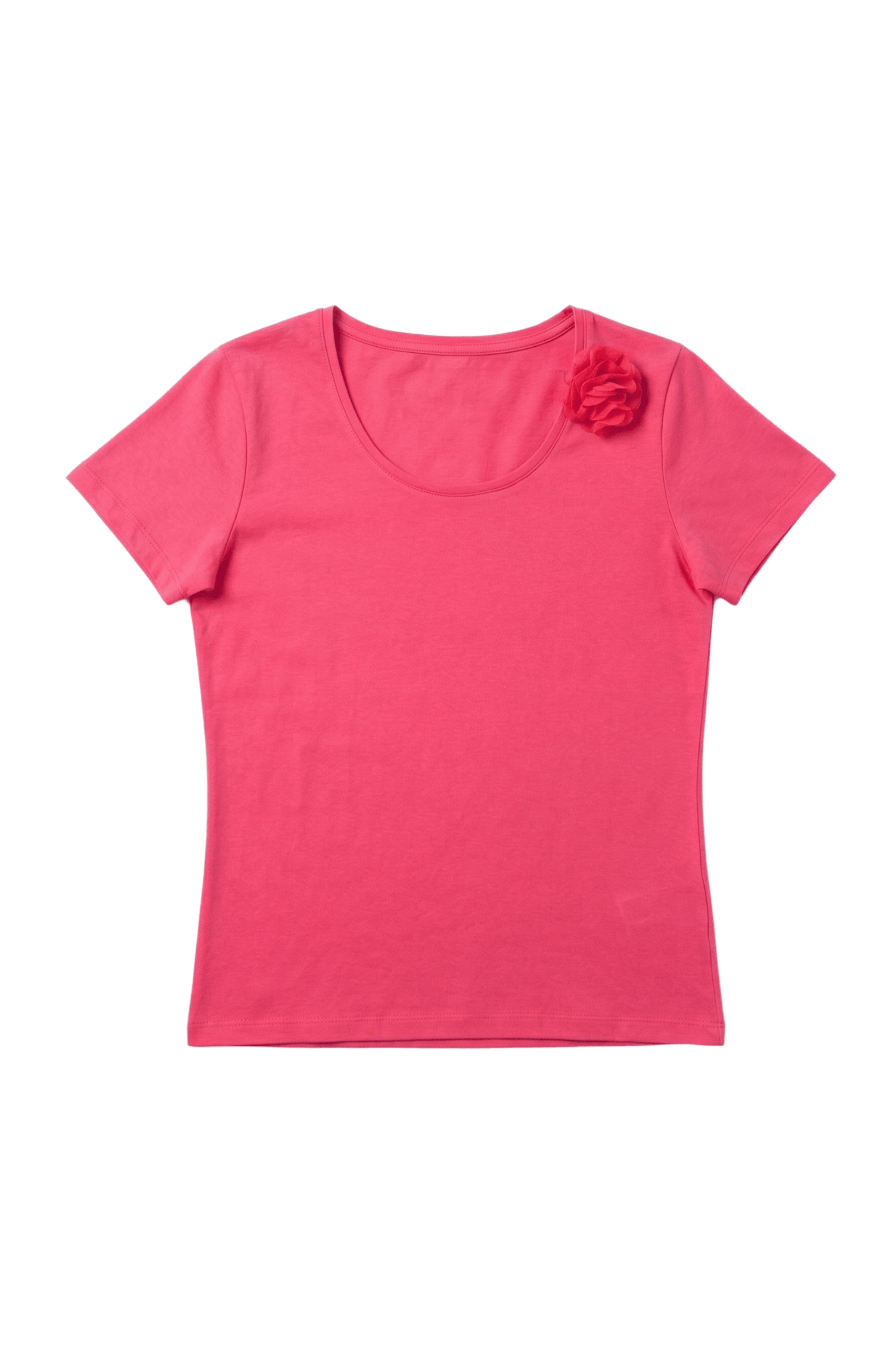 Camiseta fucsia escote redondo con flor Lolitas&L - lolitasyl.com