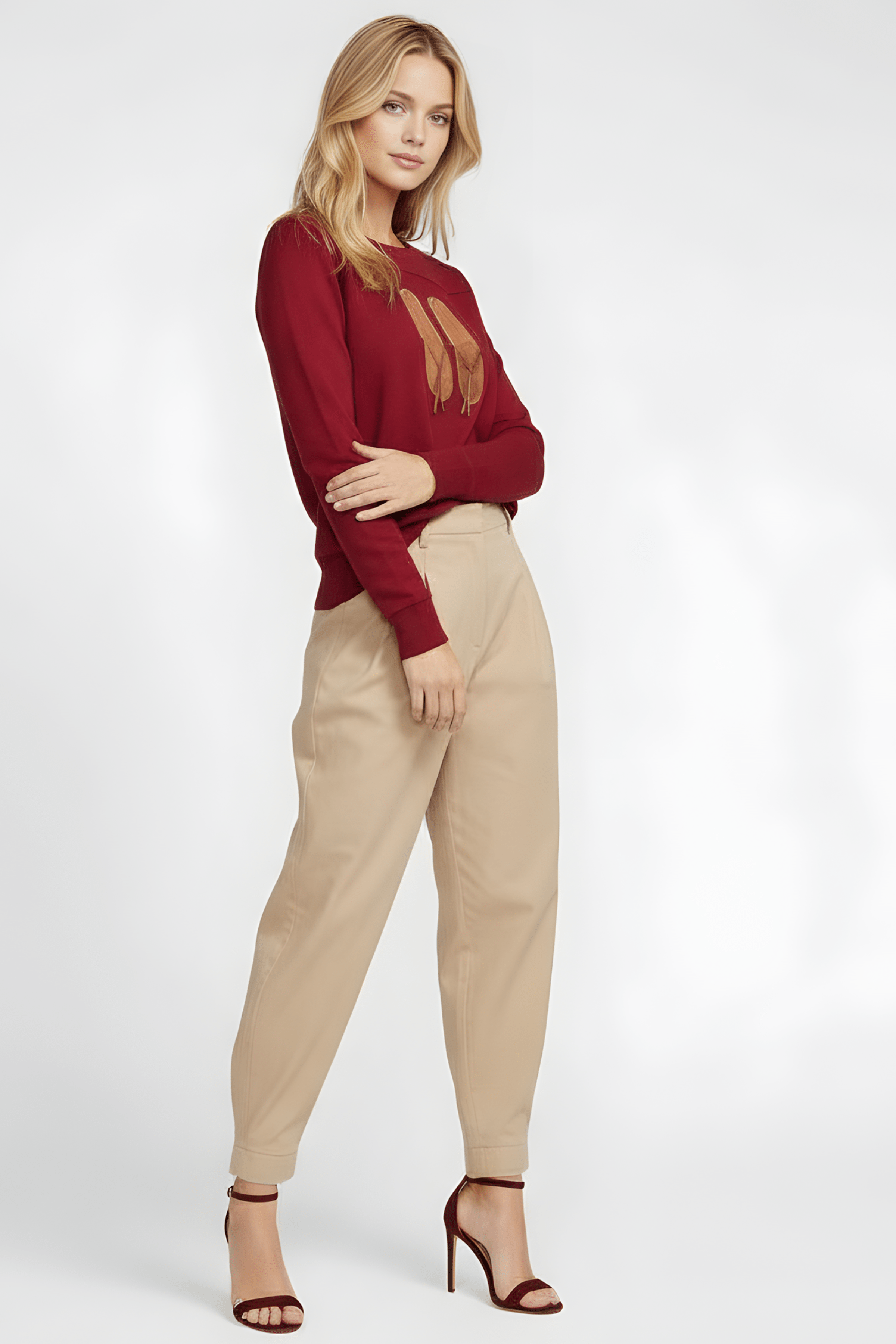 Camiseta granate bordado zapatillas indias cuero Lolitas&L - lolitasyl.com