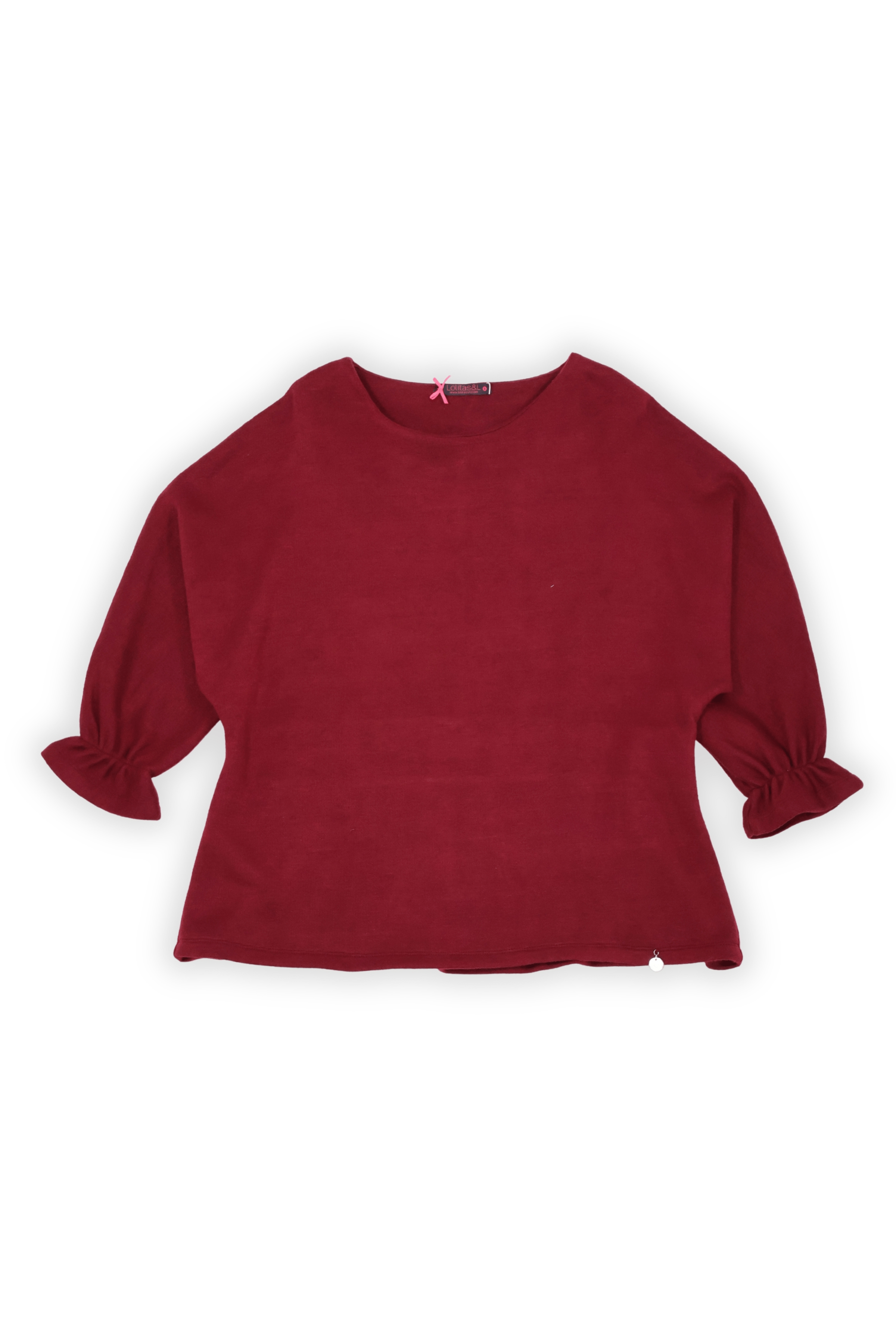 Camiseta granate de punto manga con goma Lolitas&L - lolitasyl.com