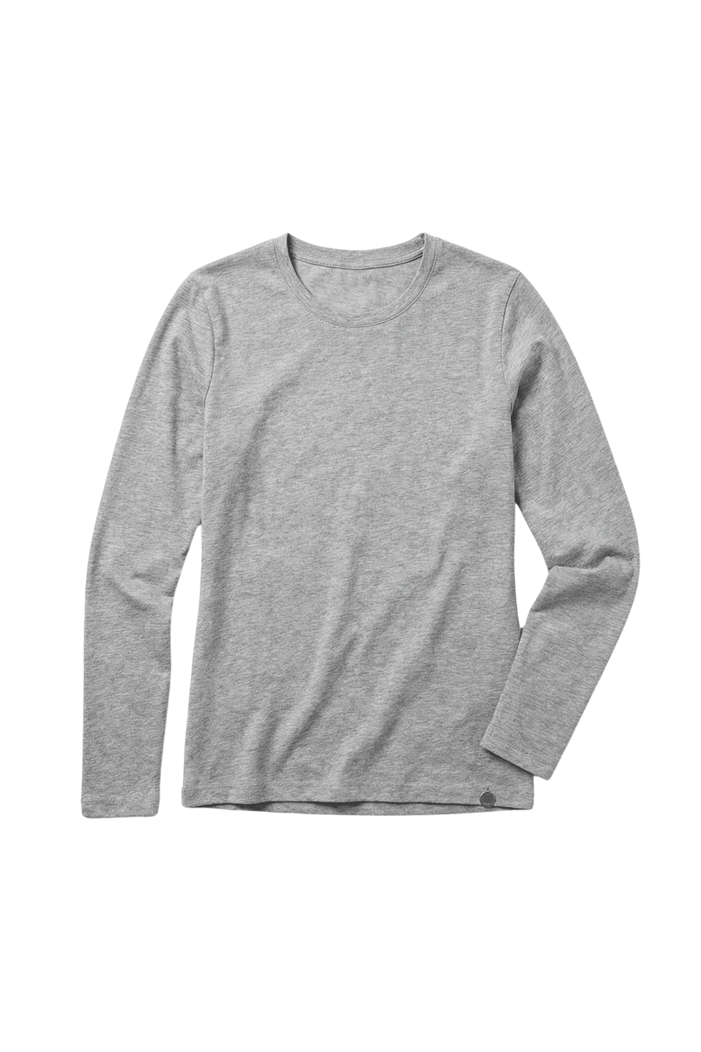 Camiseta gris basica con escote caja y manga larga Lolitas&L - lolitasyl.com