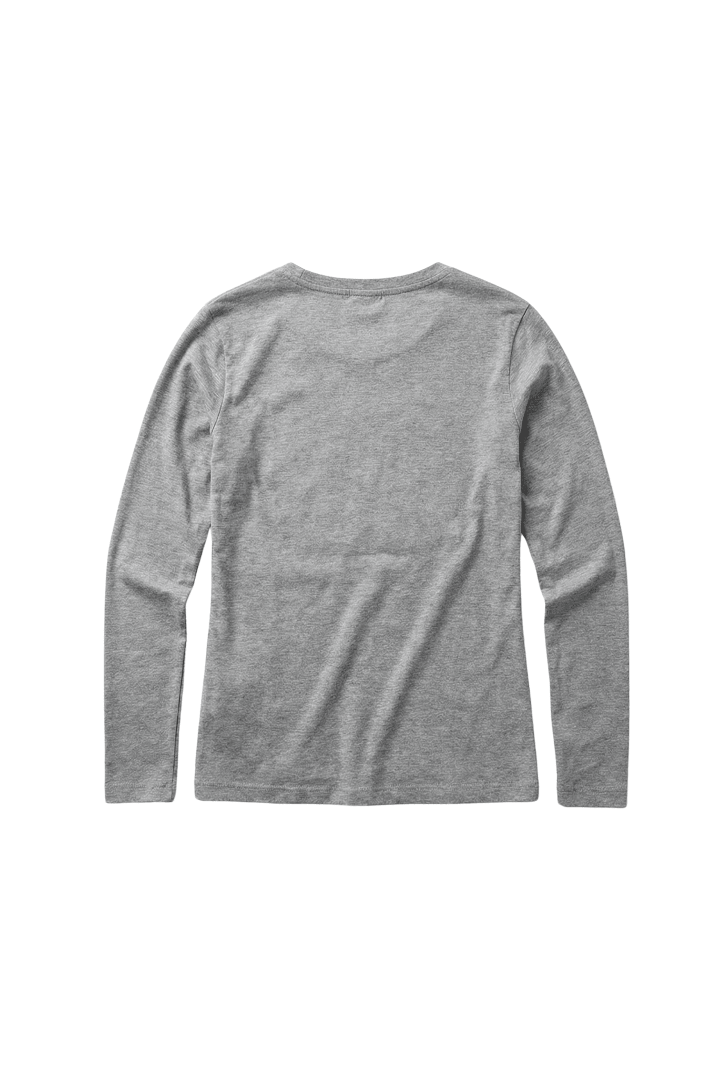 Camiseta gris basica con escote pico y manga larga Lolitas&L - lolitasyl.com
