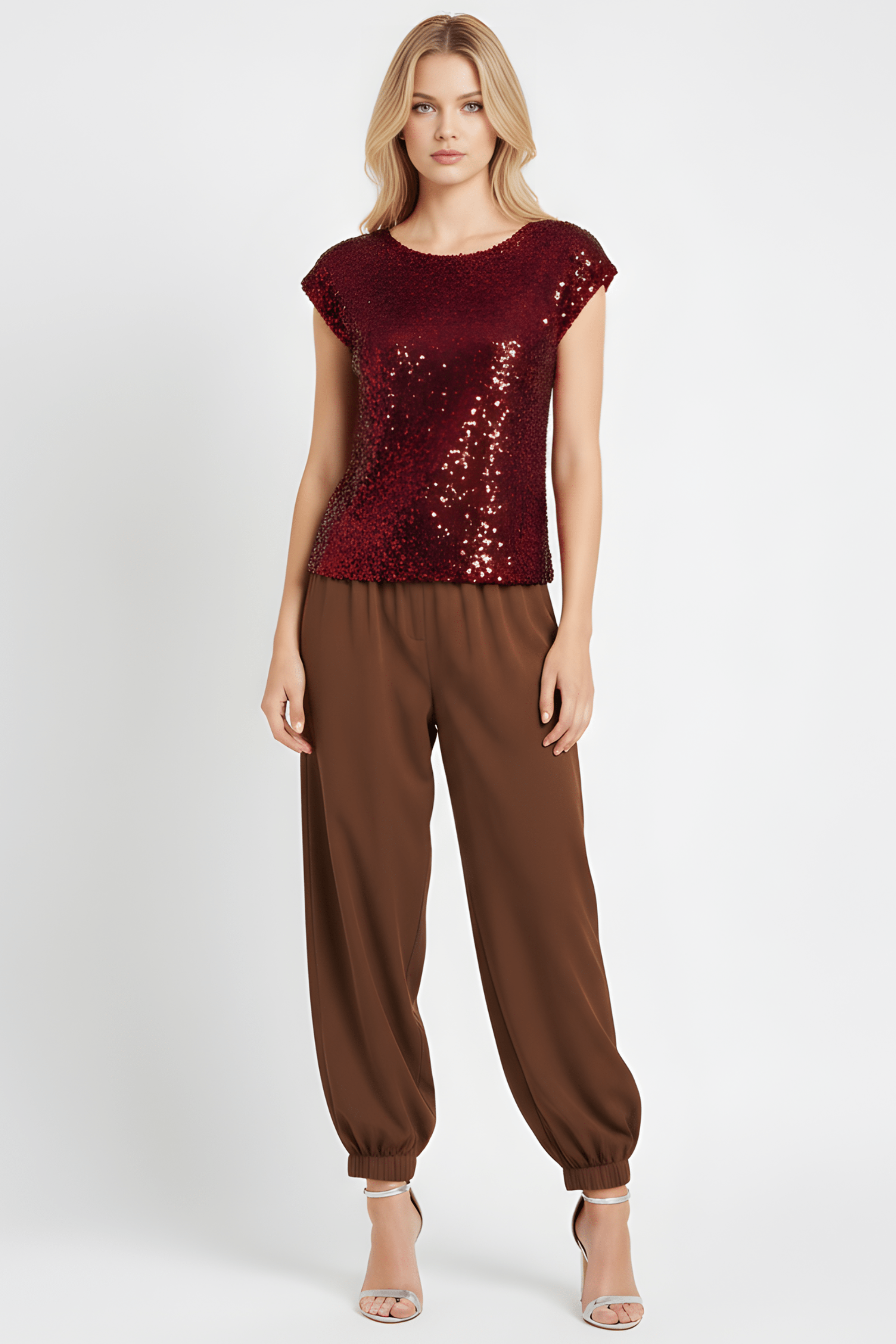 Camiseta lentejuelas granate mini manga Lolitas&L - lolitasyl.com