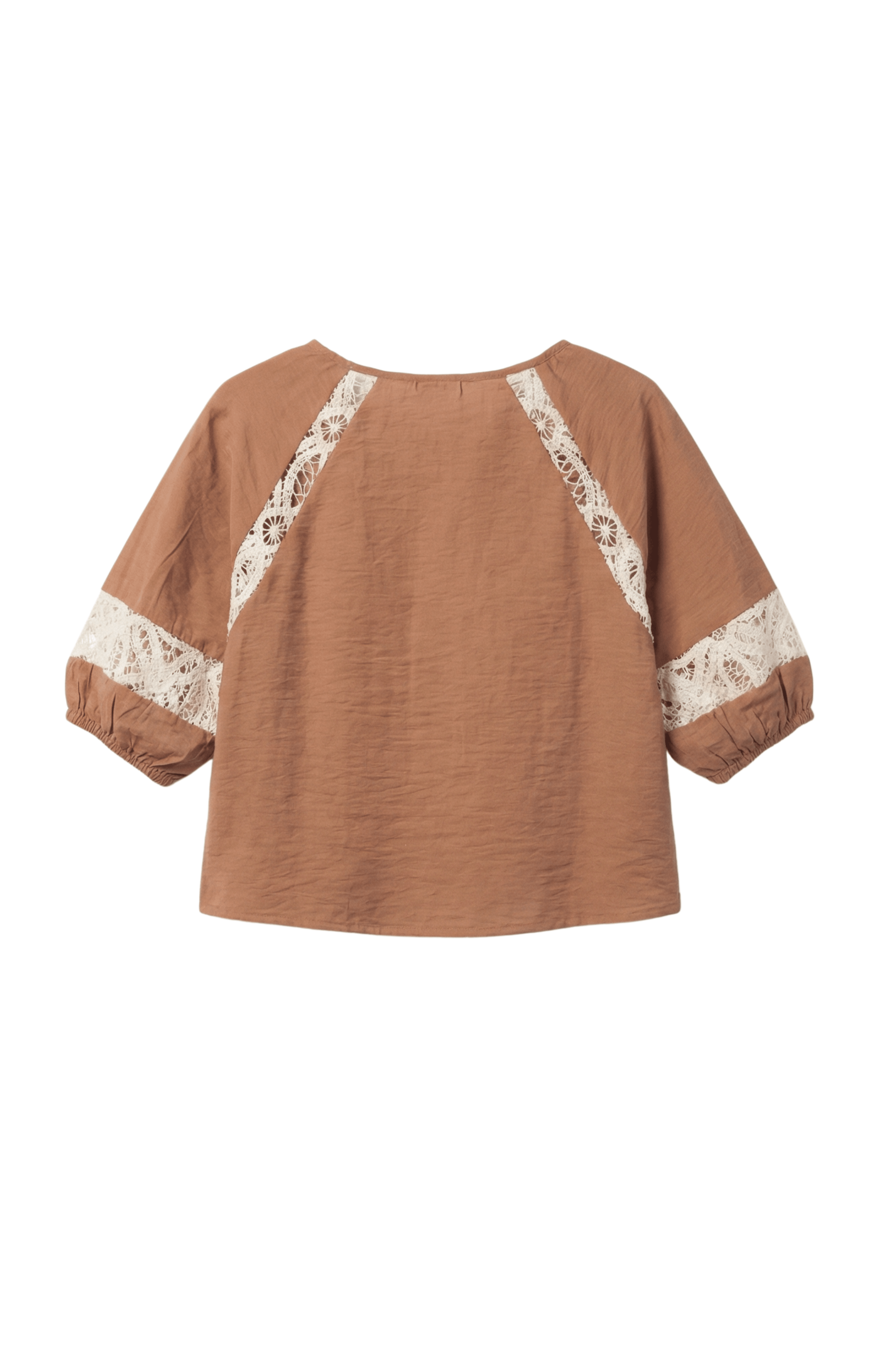 Camiseta marron bordado grogre en contraste Lolitas&L - lolitasyl.com