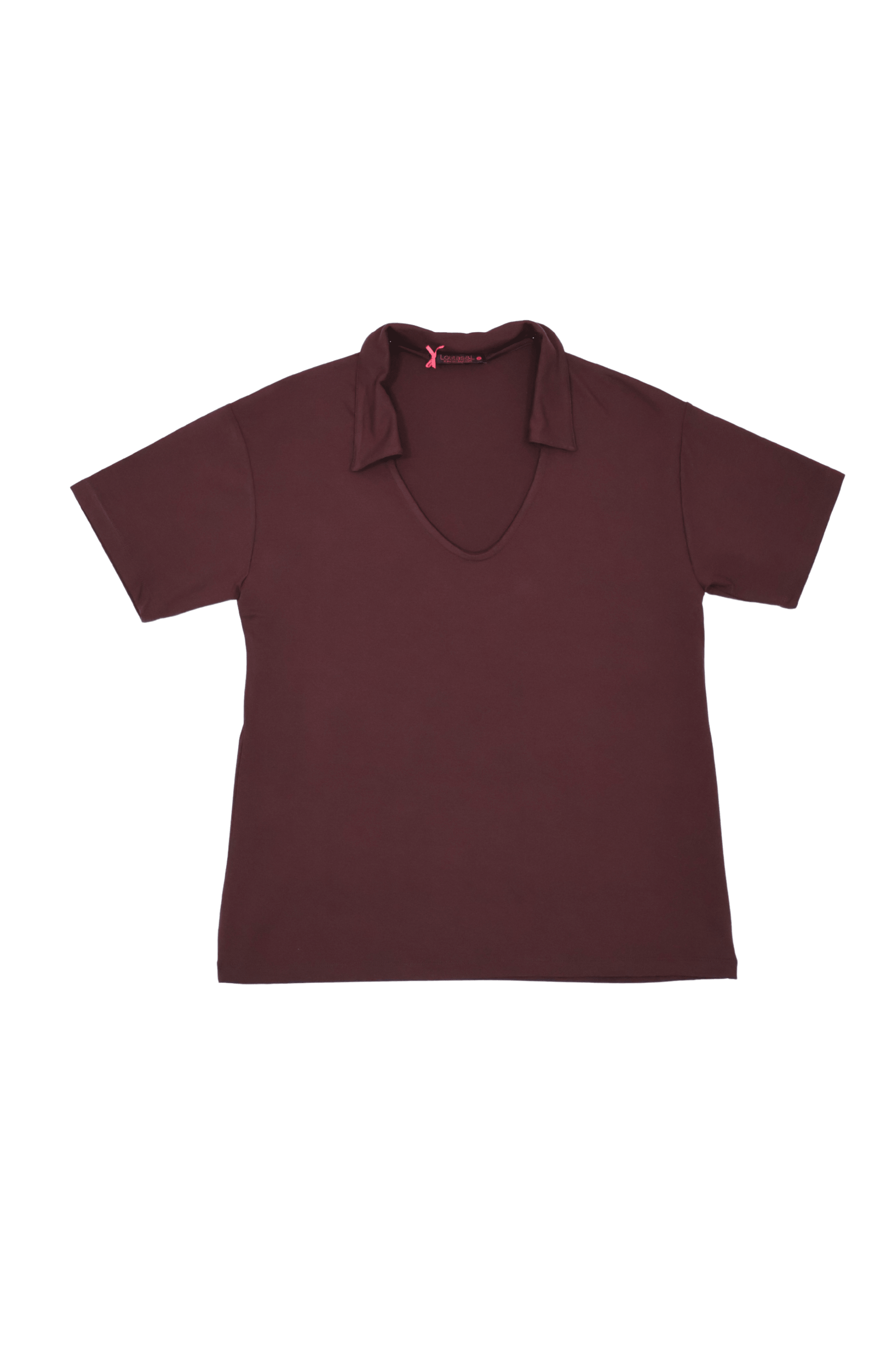 Camiseta marron cuello polo con manga corta Lolitas&L - lolitasyl.com