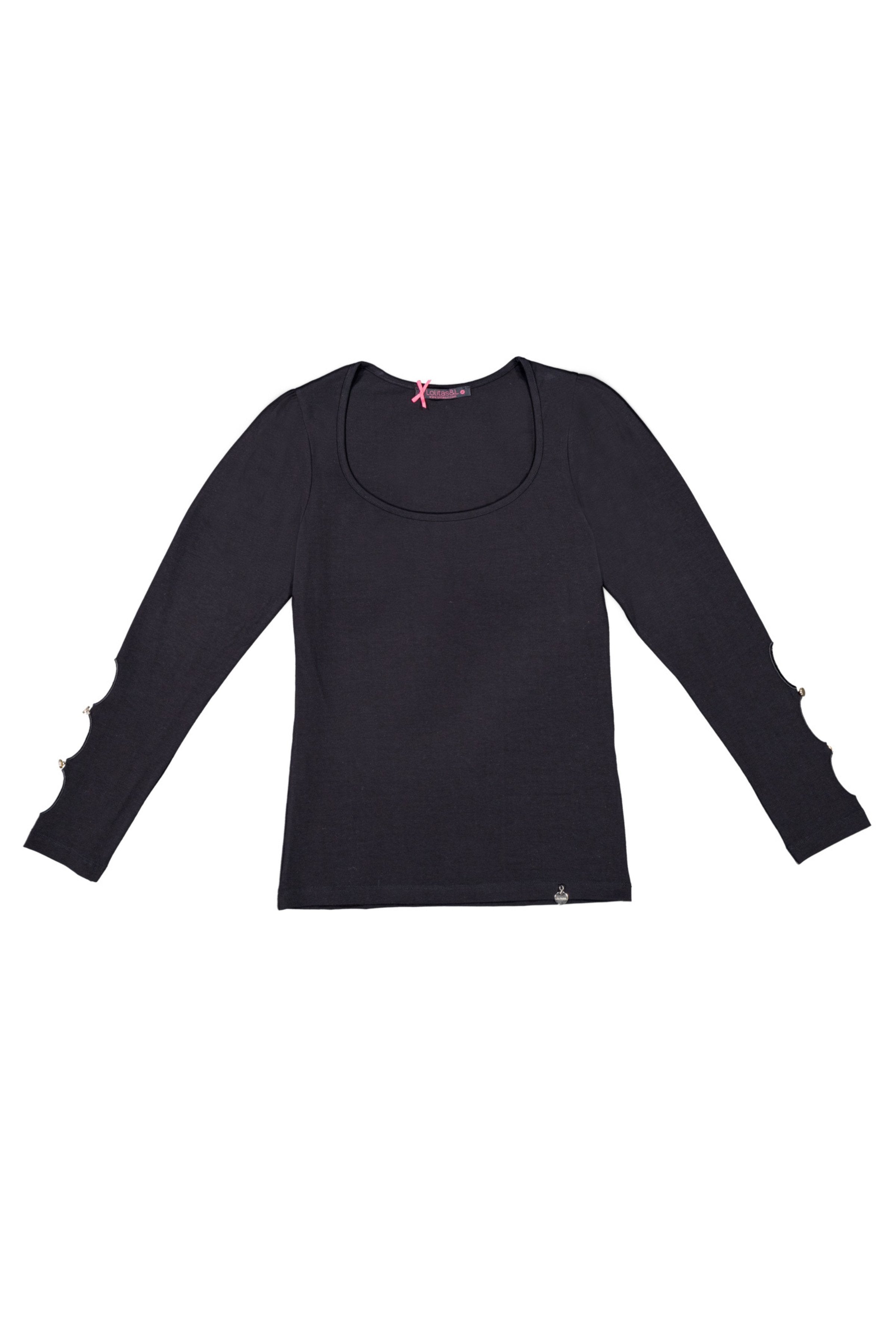 Camiseta negra aberturas en mangas Lolitas&L - lolitasyl.com