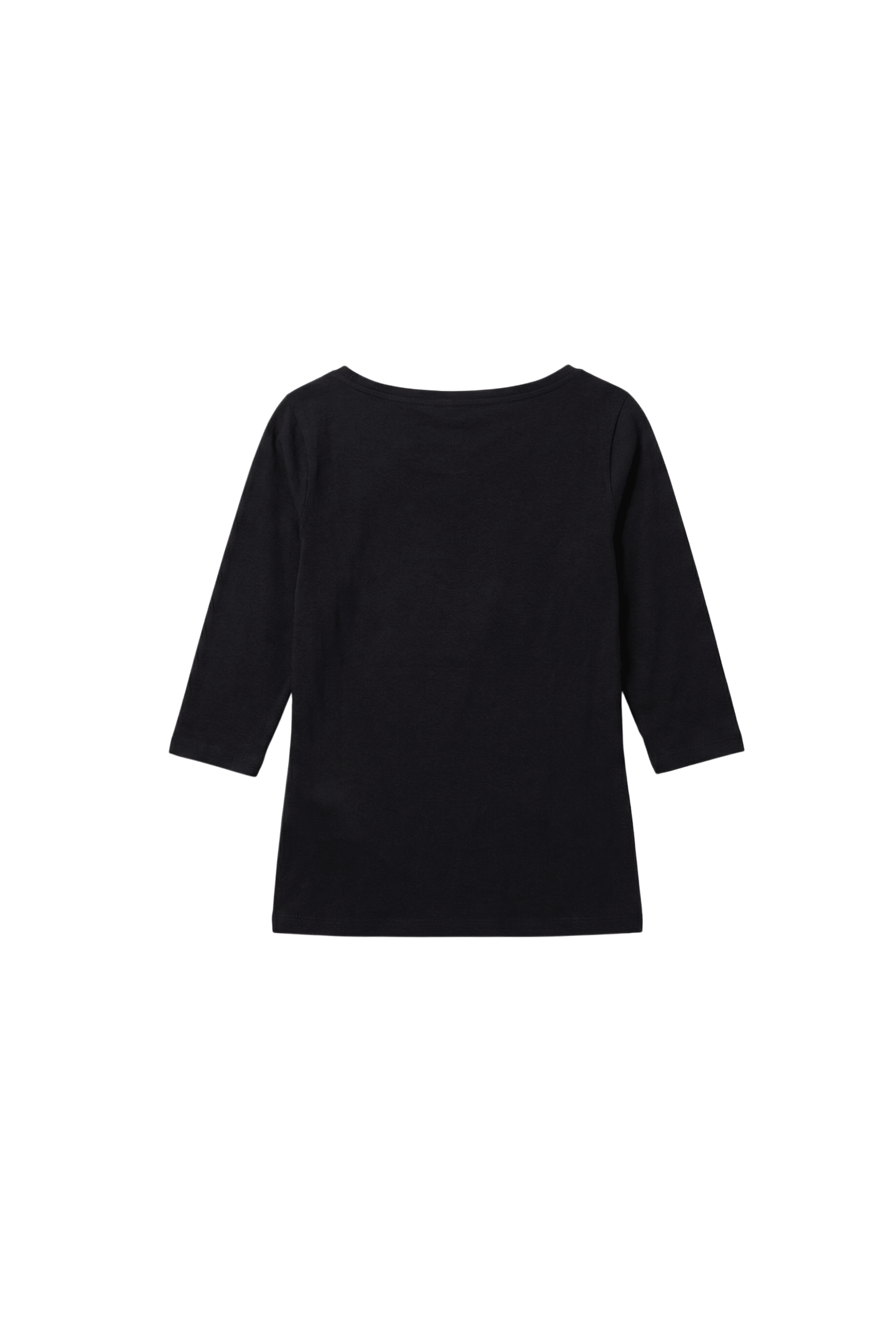 Camiseta negra basica con escote barco y manga al codo Lolitas&L - lolitasyl.com