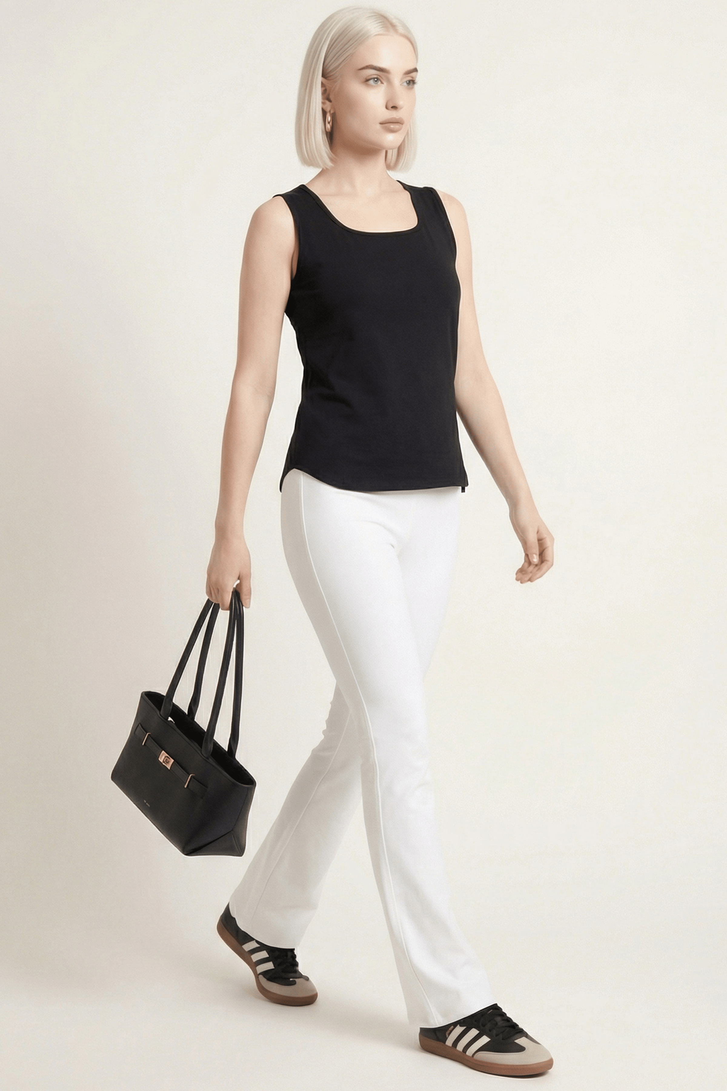 Camiseta negra basica tirantes con escote cuadrado Lolitas&L - lolitasyl.com