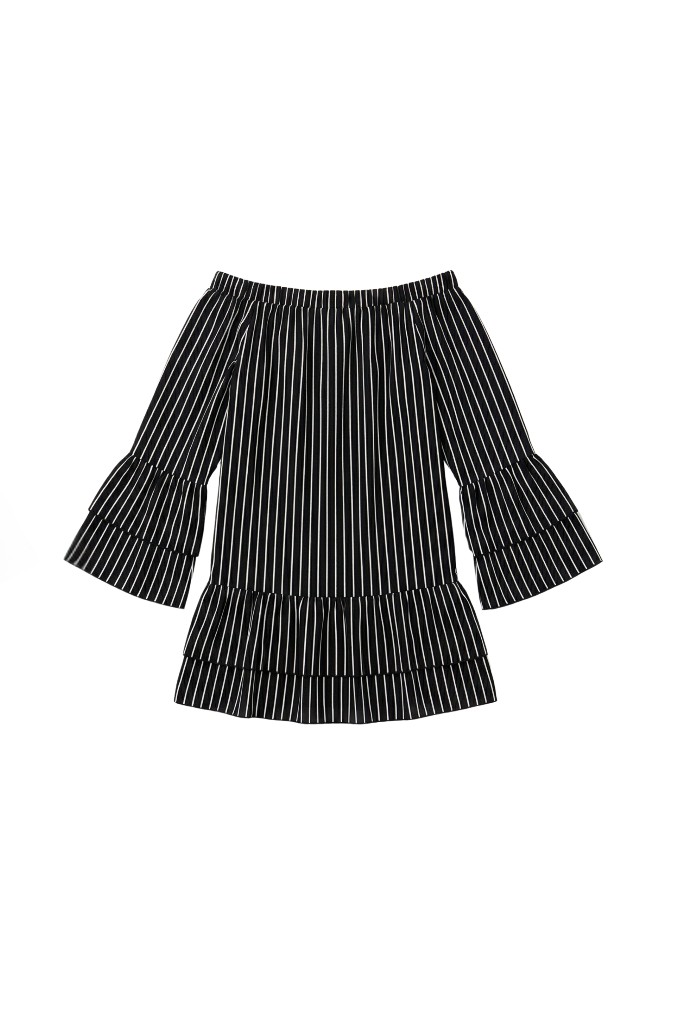 Camiseta negra larga de rayas palabra de honor LolitasyL