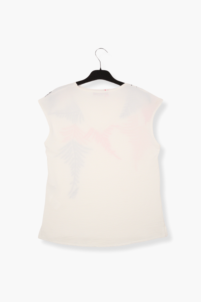 Camiseta Preloved blanca bordado plantas Lolitas&L - lolitasyl.com