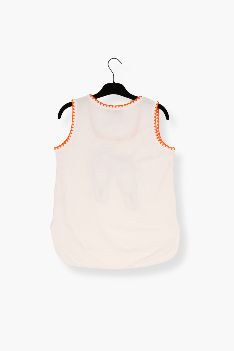 Camiseta Preloved blanca bordado sandalias Mandala Lolitas&L - lolitasyl.com