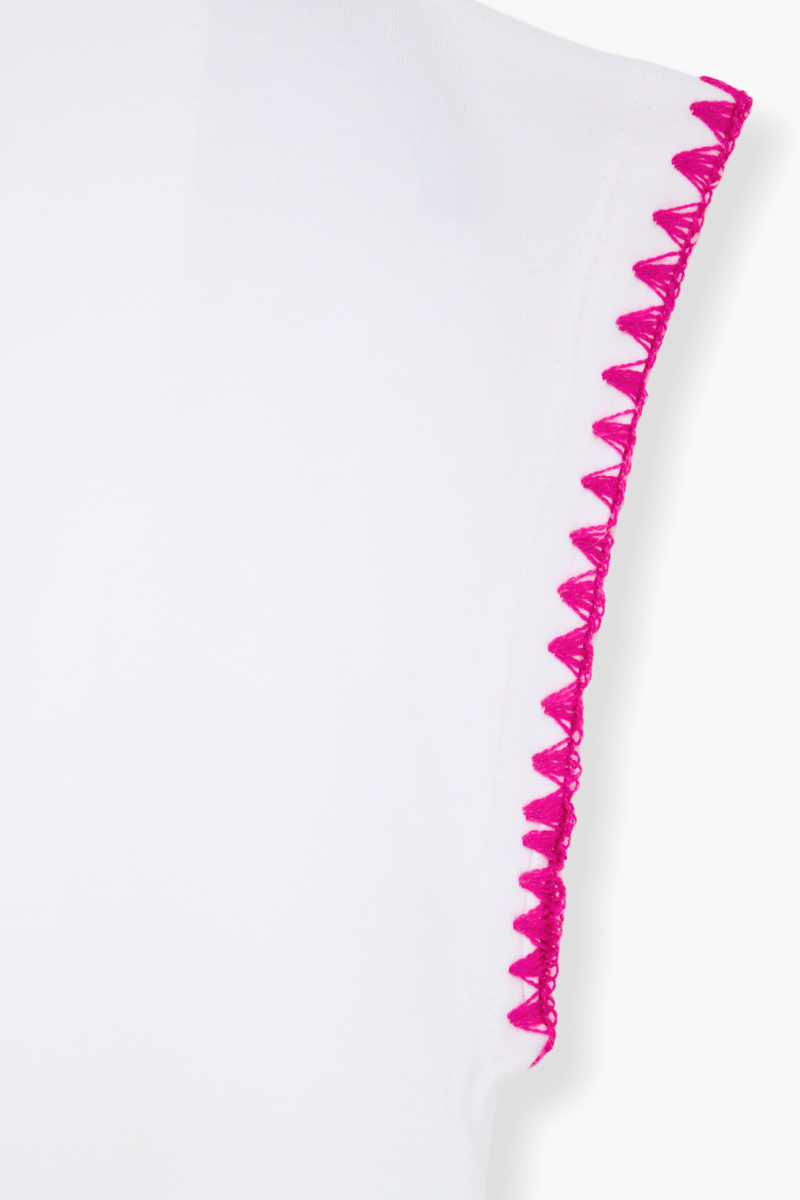 Camiseta Preloved blanca estampado bordado bolsos Lolitas&L - lolitasyl.com