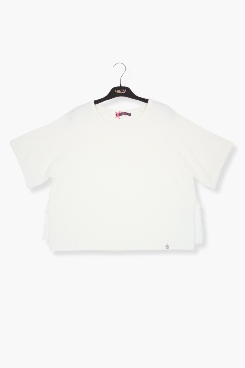 Camiseta Preloved blanca over con rejilla en la espalda Lolitas&L - lolitasyl.com