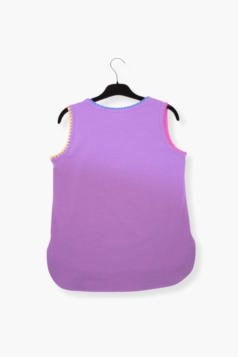 Camiseta preloved malva tirantes aplicacion flor con picunela Lolitas&L - lolitasyl.com