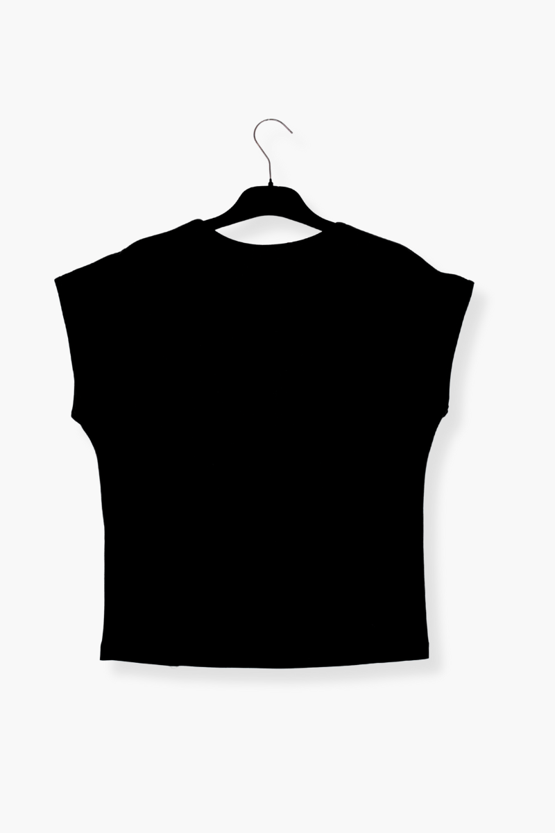 Camiseta Preloved negra pico con embebido Lolitas&L - lolitasyl.com