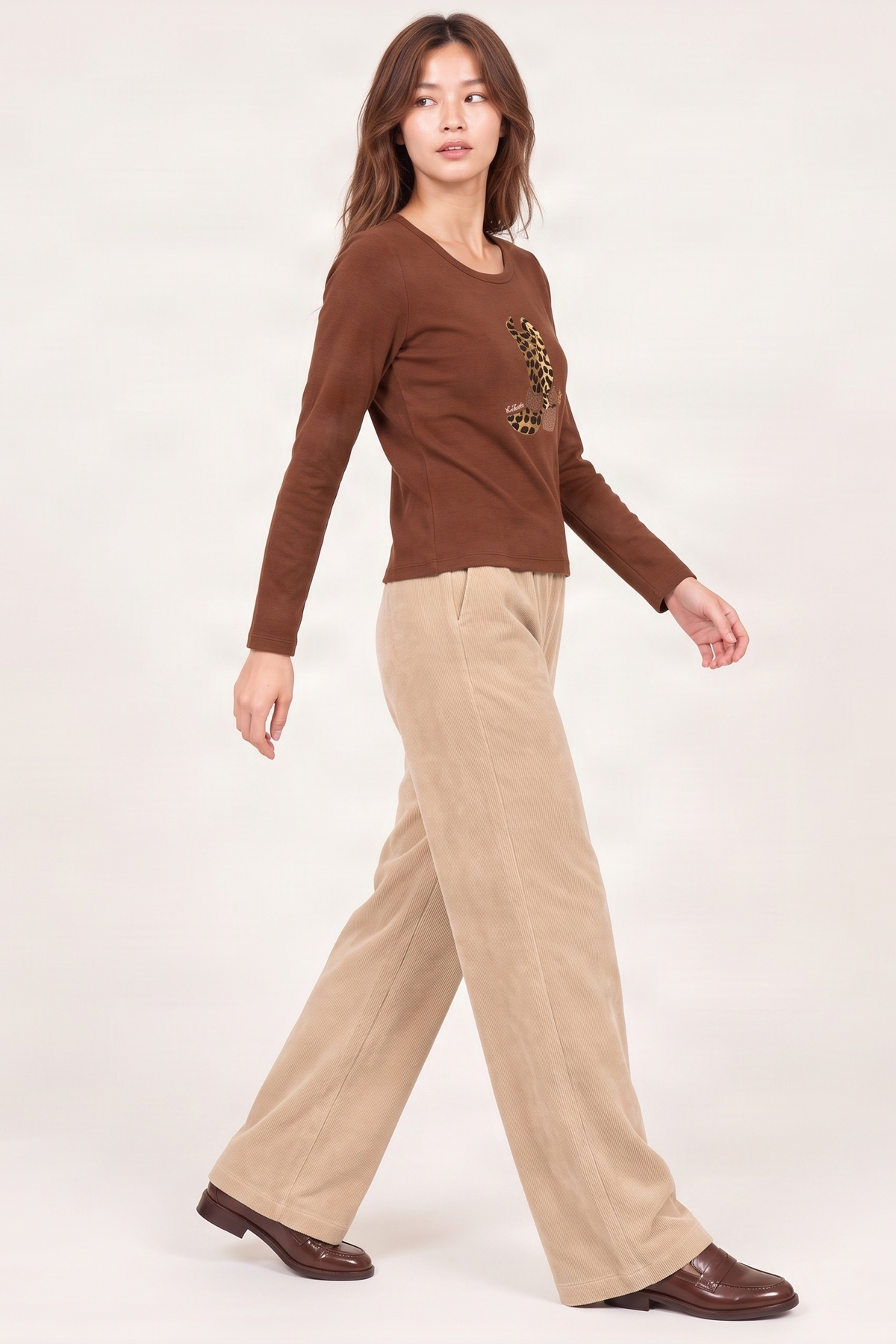 Camiseta de punto marron con bota cowboy animal Lolitas&L