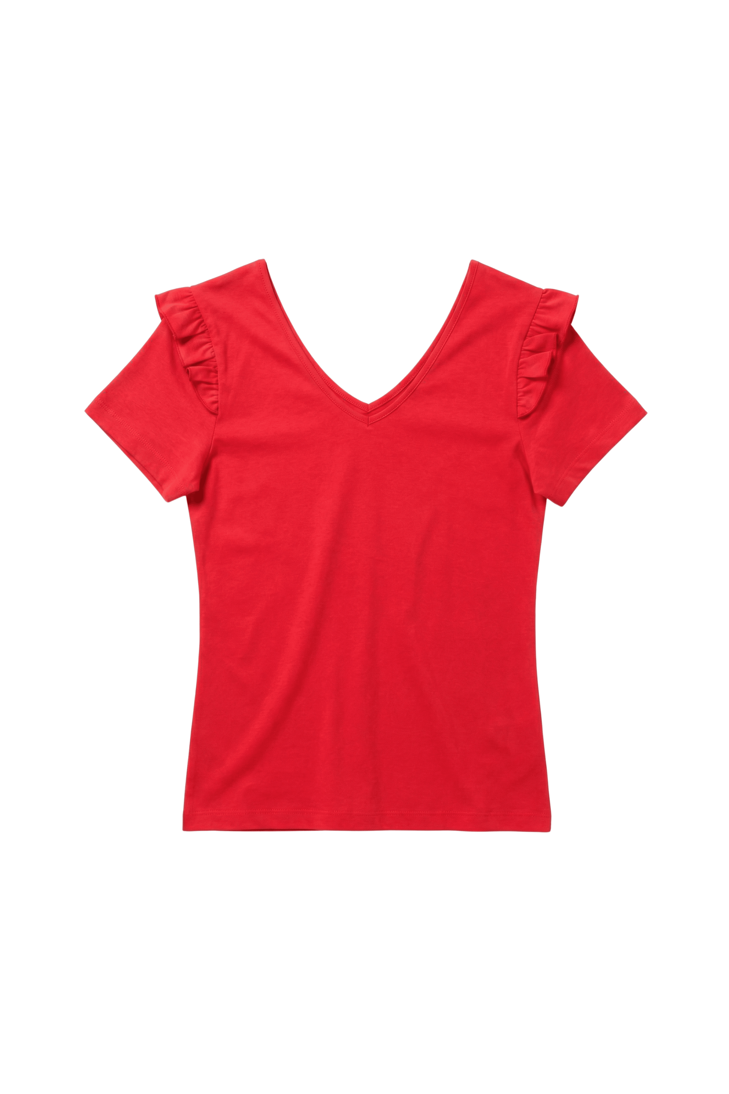 Camiseta roja con volante en hombros Lolitas&L - lolitasyl.com