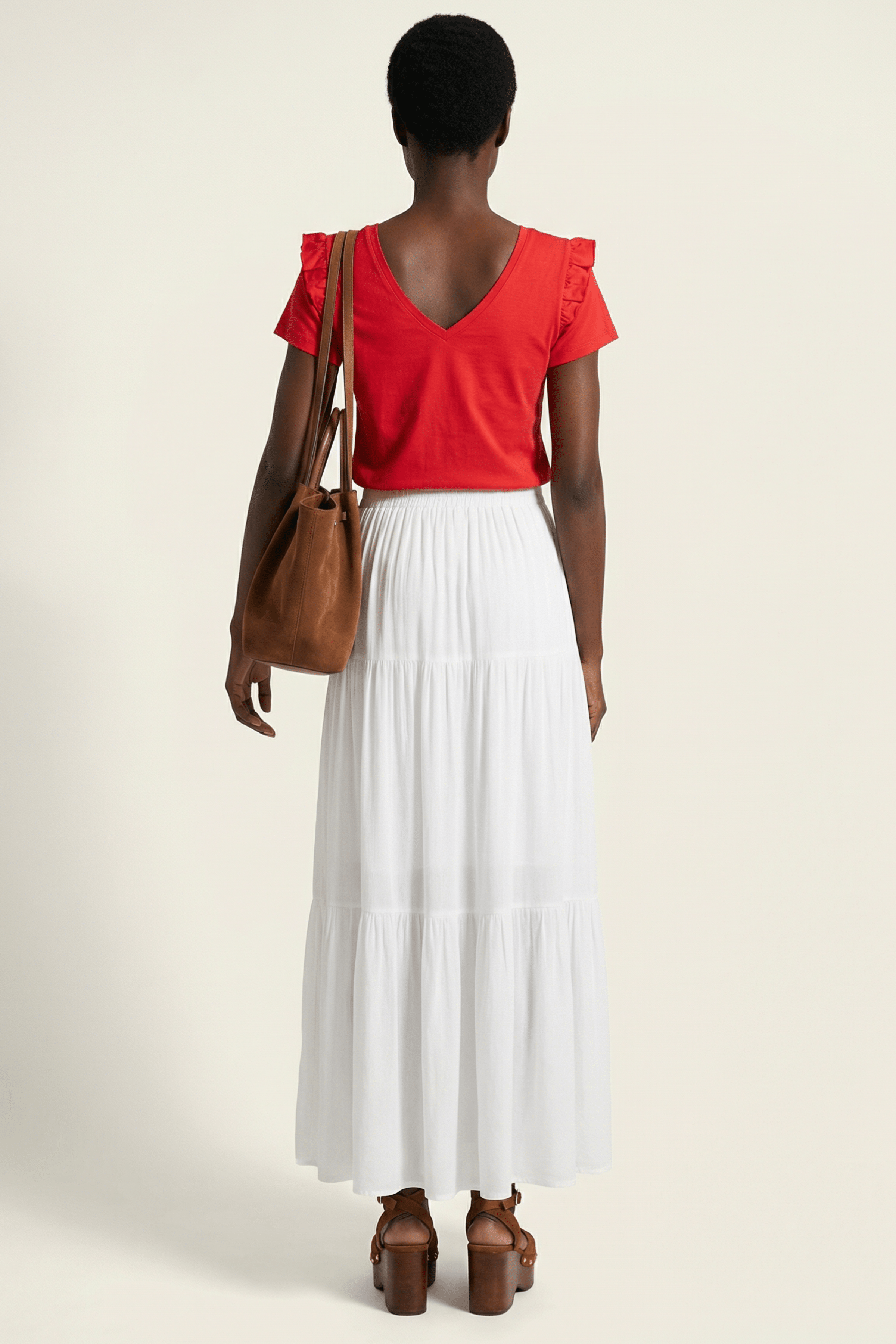 Camiseta roja con volante en hombros Lolitas&L - lolitasyl.com