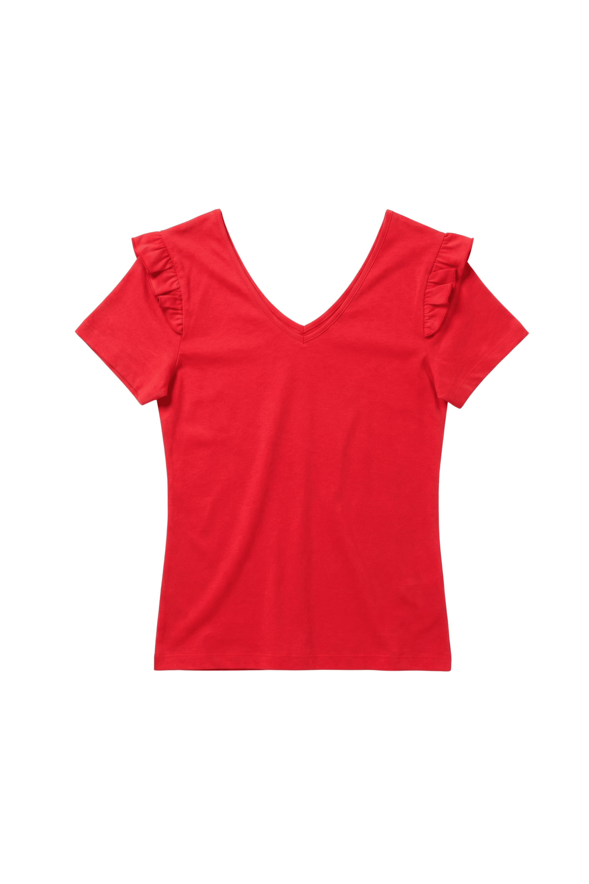 Camiseta roja con volante en hombros Lolitas&L - lolitasyl.com