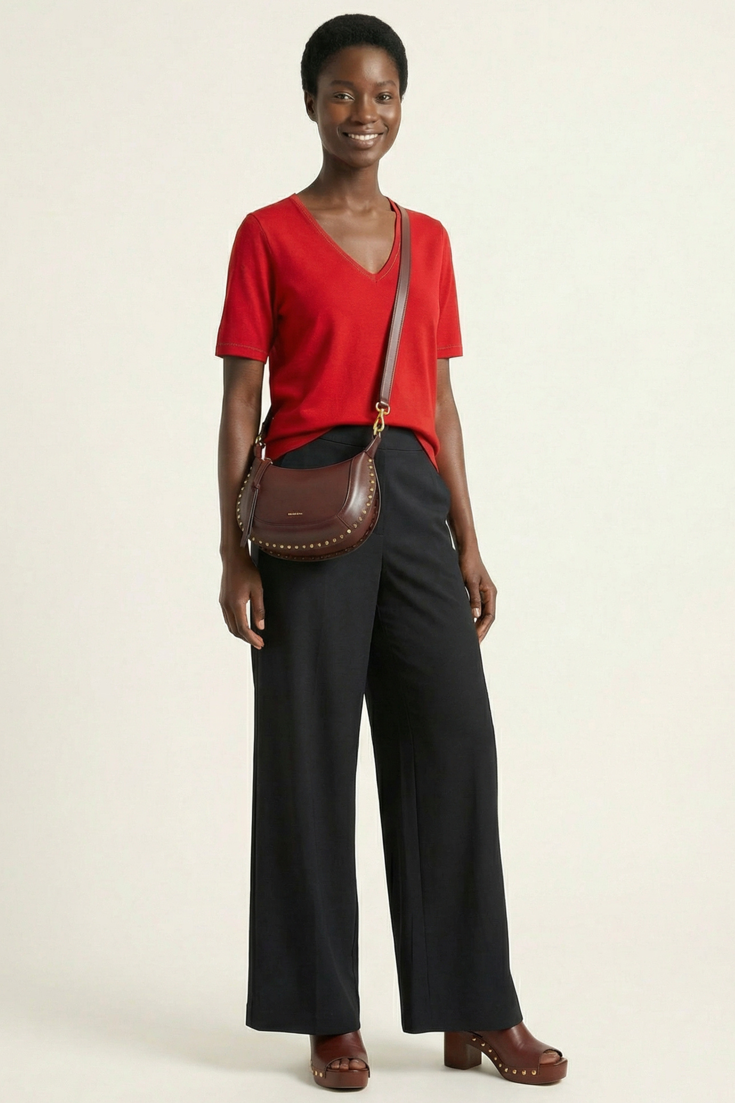 Camiseta roja escote enuve con strass Lolitas&L