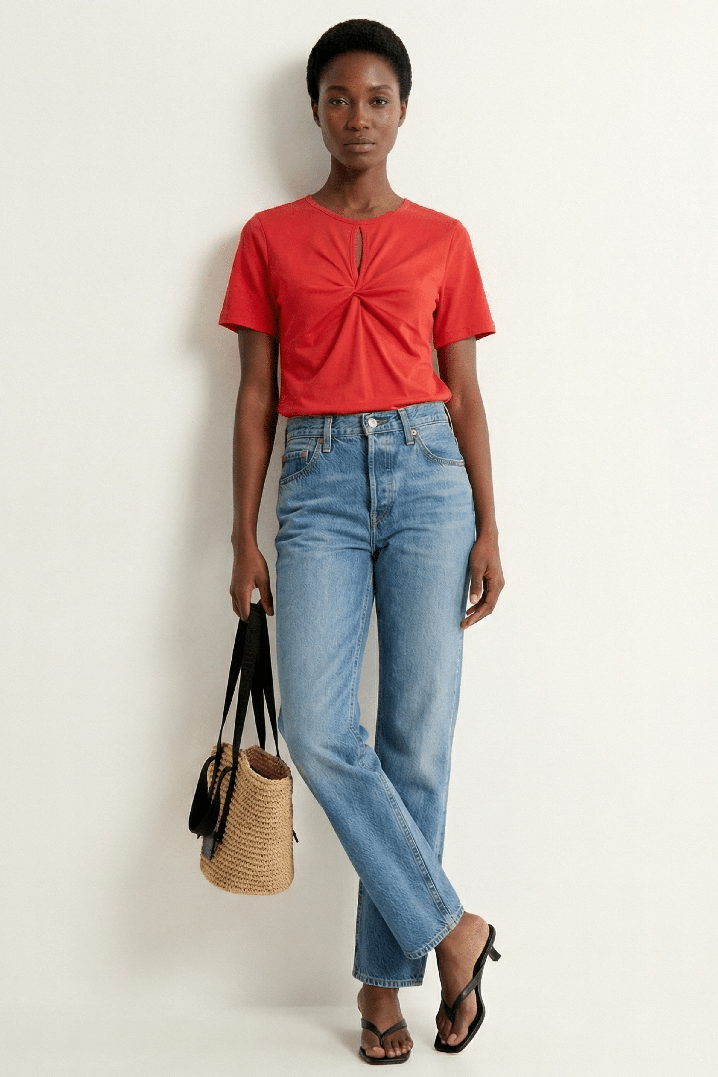 Camiseta roja lagrima con fruncido Lolitas&L - lolitasyl.com