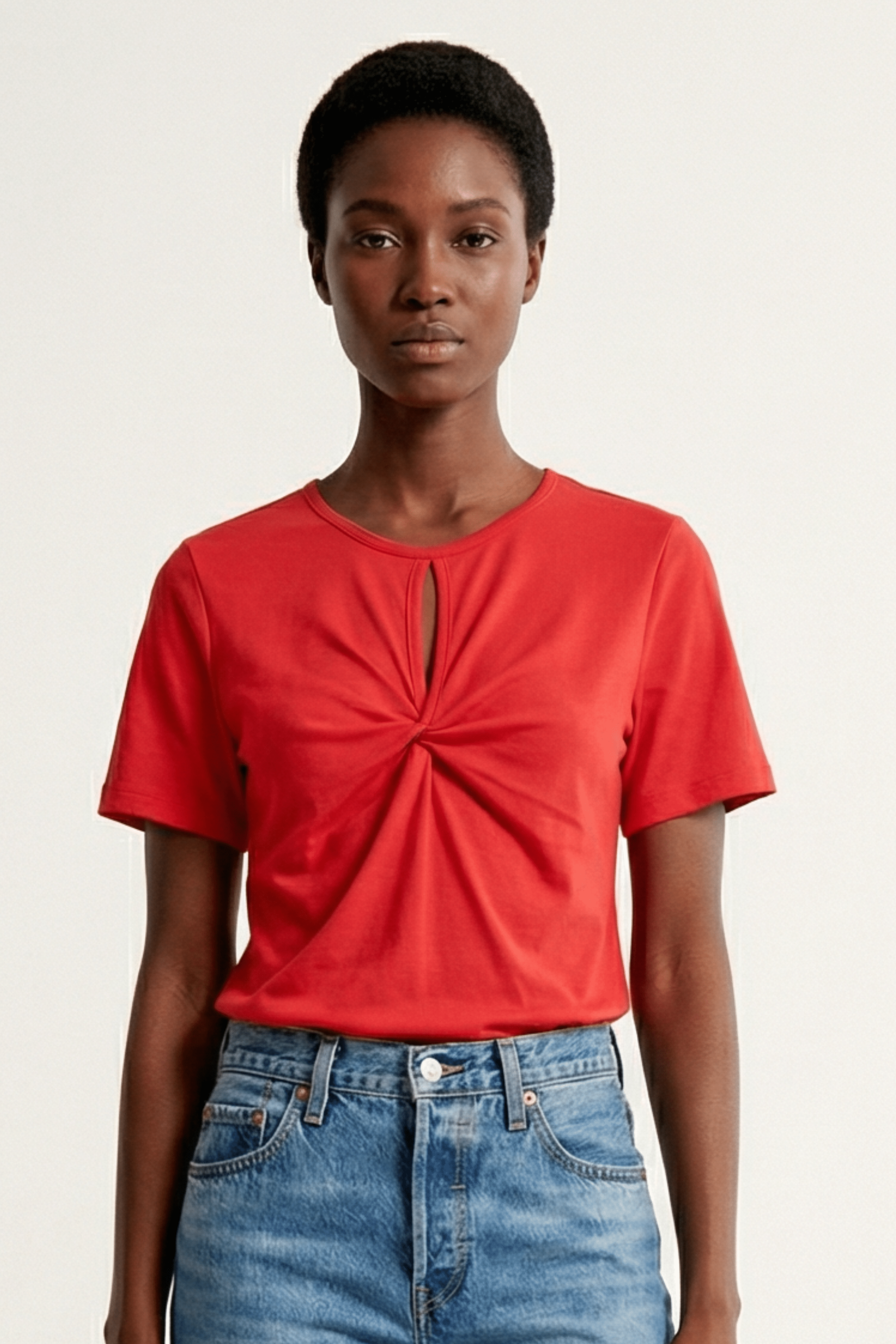 Camiseta roja lagrima con fruncido Lolitas&L - lolitasyl.com
