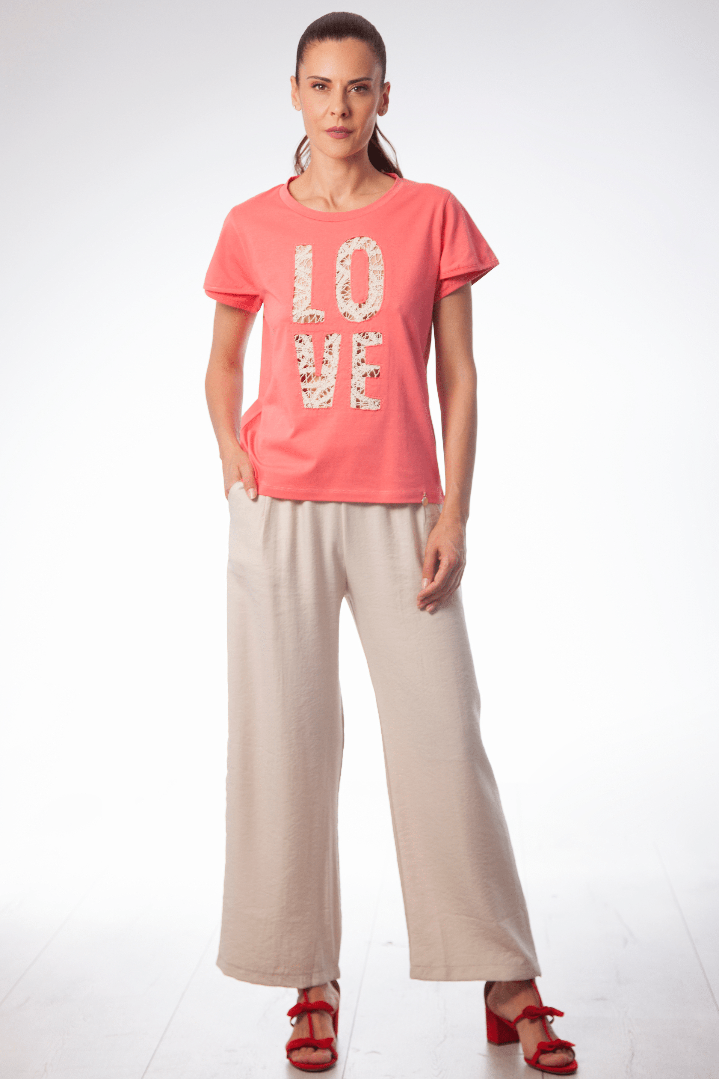 Camiseta rosa bordado LOVE grogre Lolitas&L - lolitasyl.com