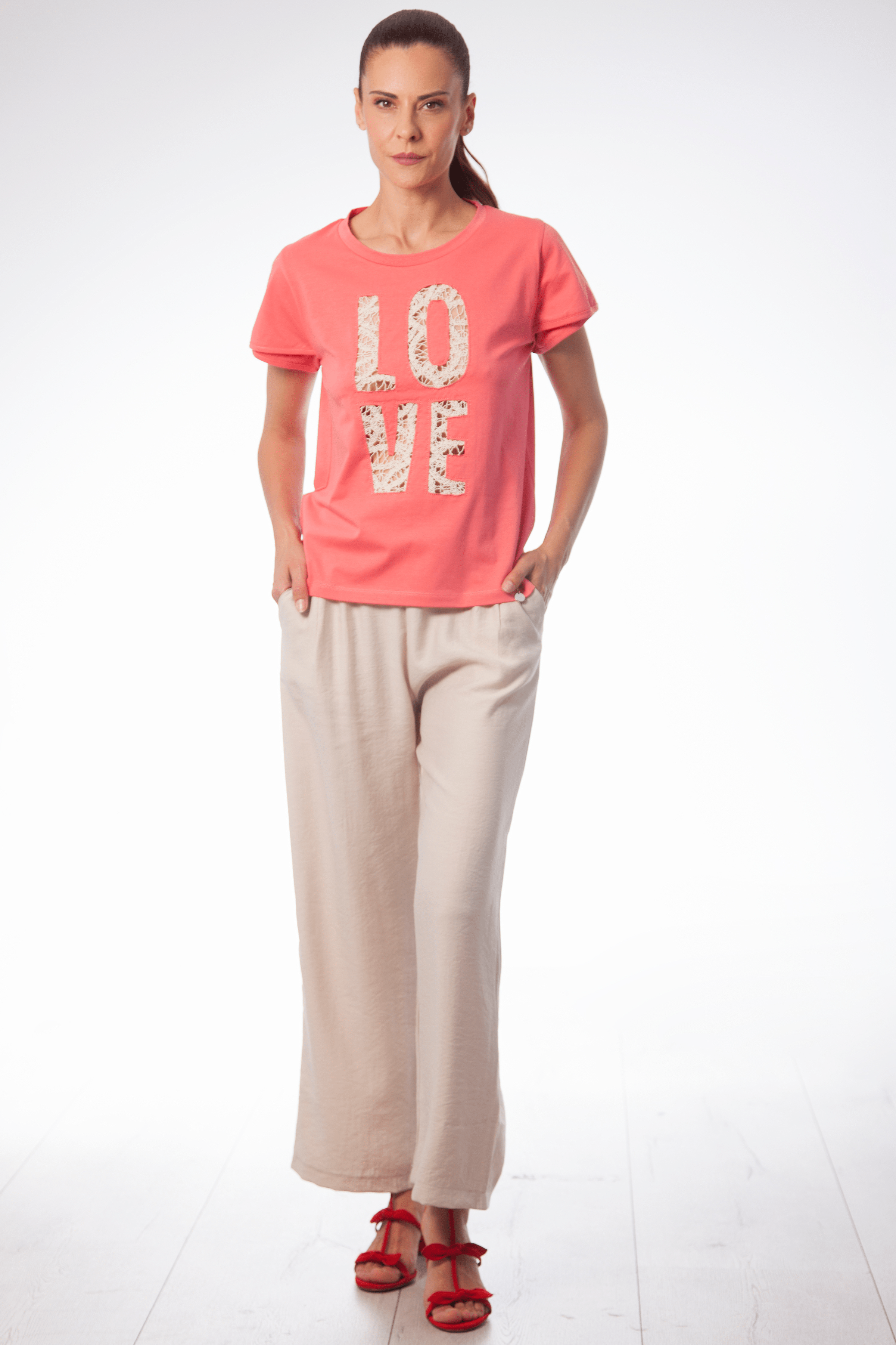 Camiseta rosa bordado LOVE grogre Lolitas&L - lolitasyl.com