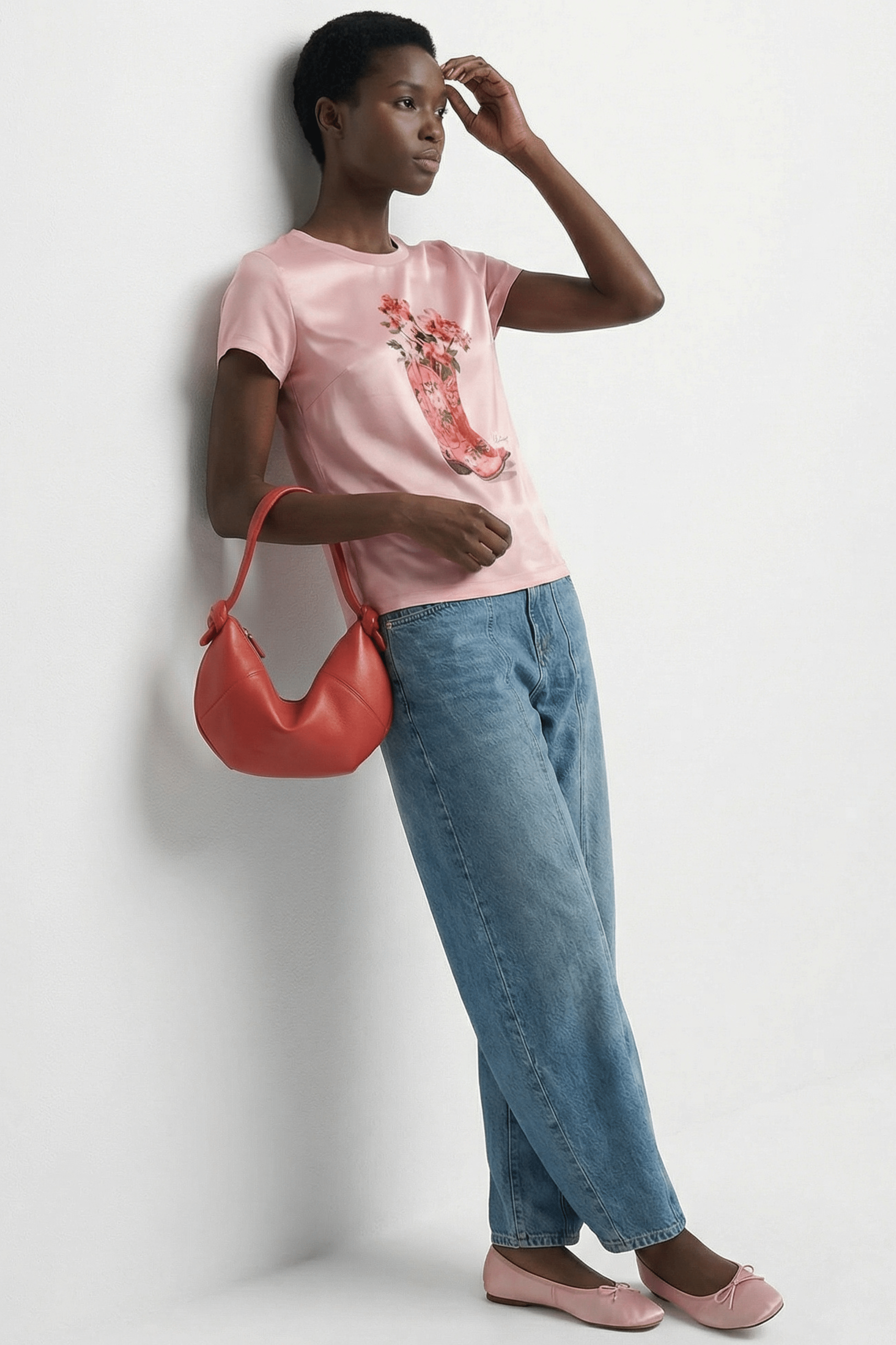 Camiseta rosa con estampado bota cowoy Lolitas&L - lolitasyl.com