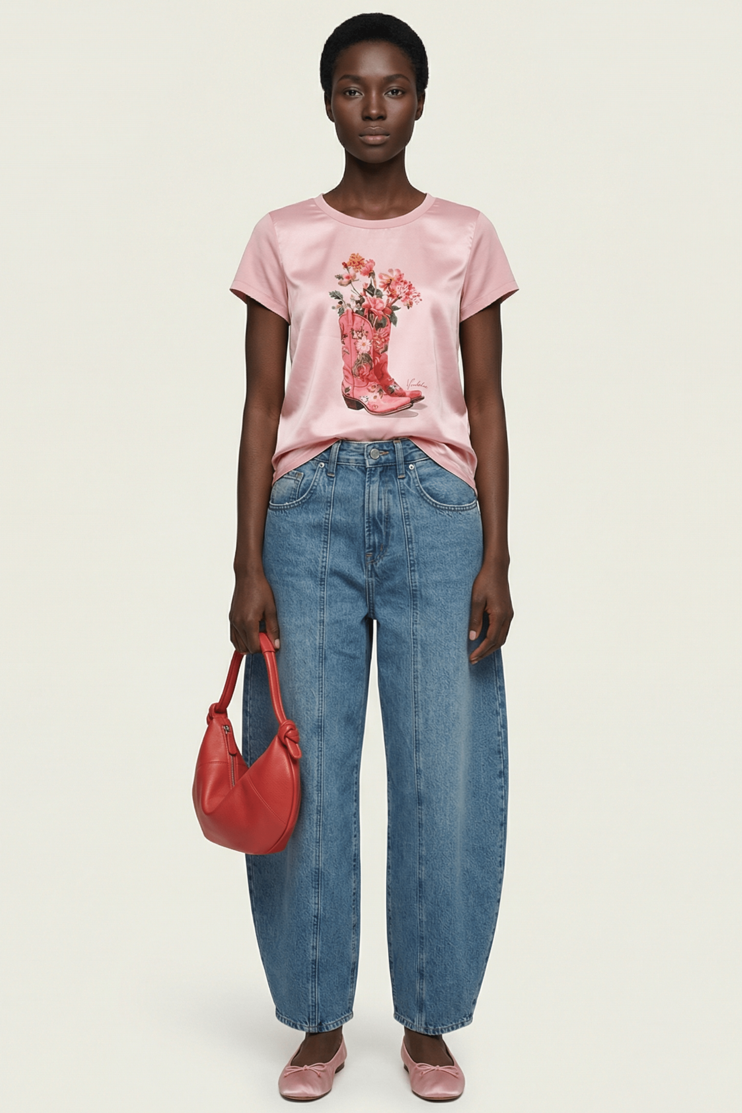 Camiseta rosa con estampado bota cowoy Lolitas&L - lolitasyl.com