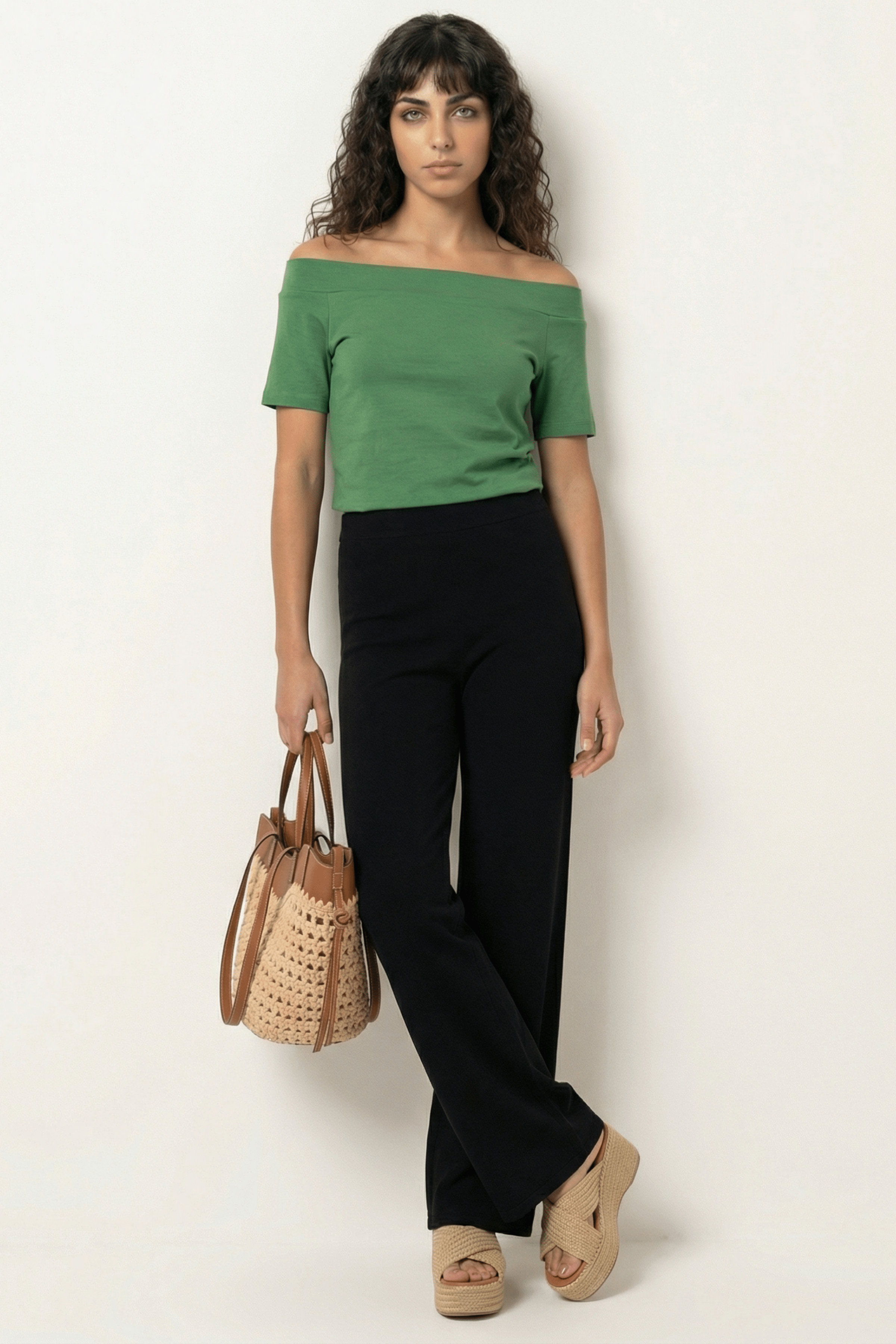 Camiseta verde hierba bardot Lolitas&L - lolitasyl.com