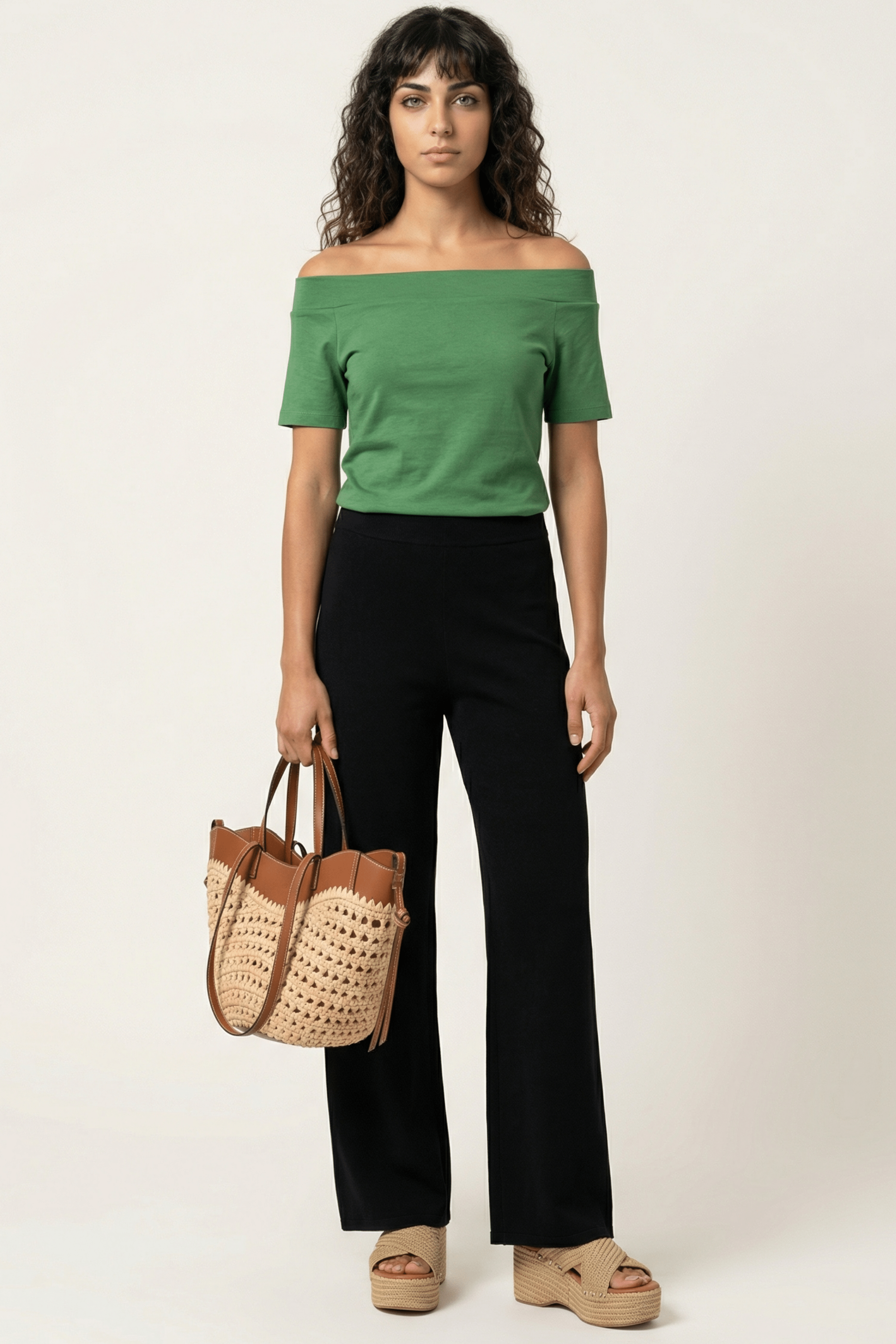 Camiseta verde hierba bardot Lolitas&L - lolitasyl.com