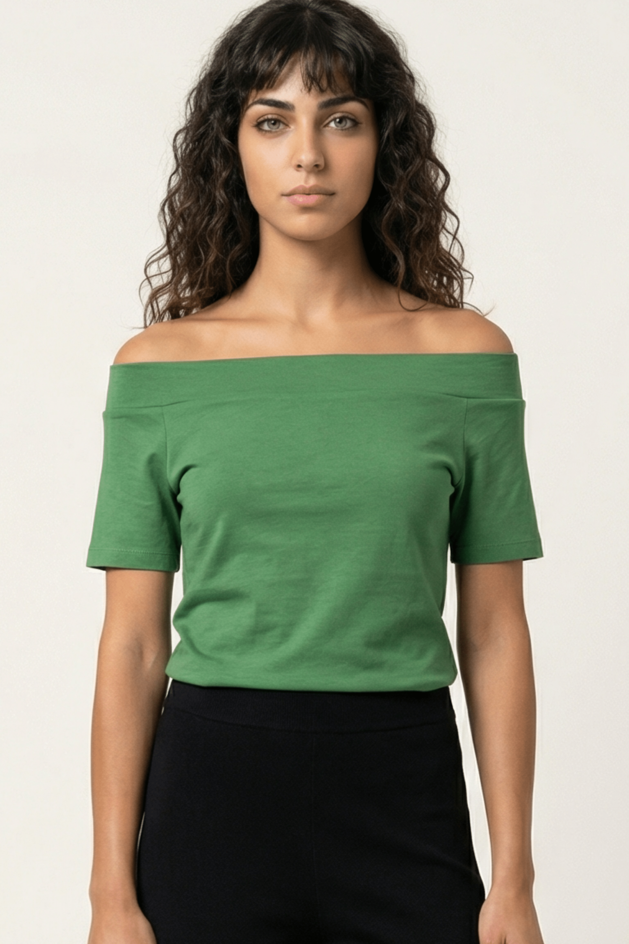 Camiseta verde hierba bardot Lolitas&L - lolitasyl.com