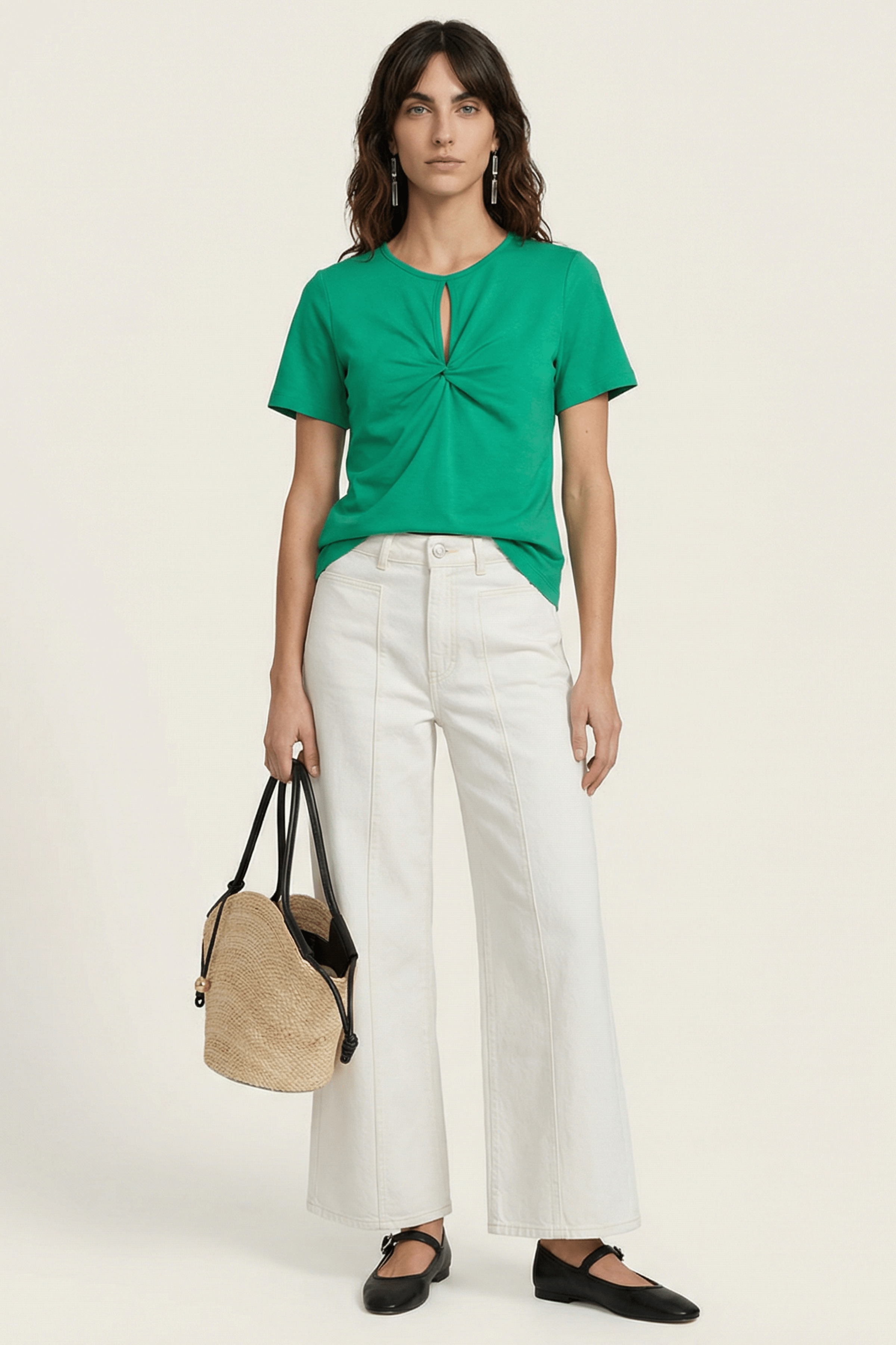 Camiseta verde lagrima con fruncido Lolitas&L - lolitasyl.com