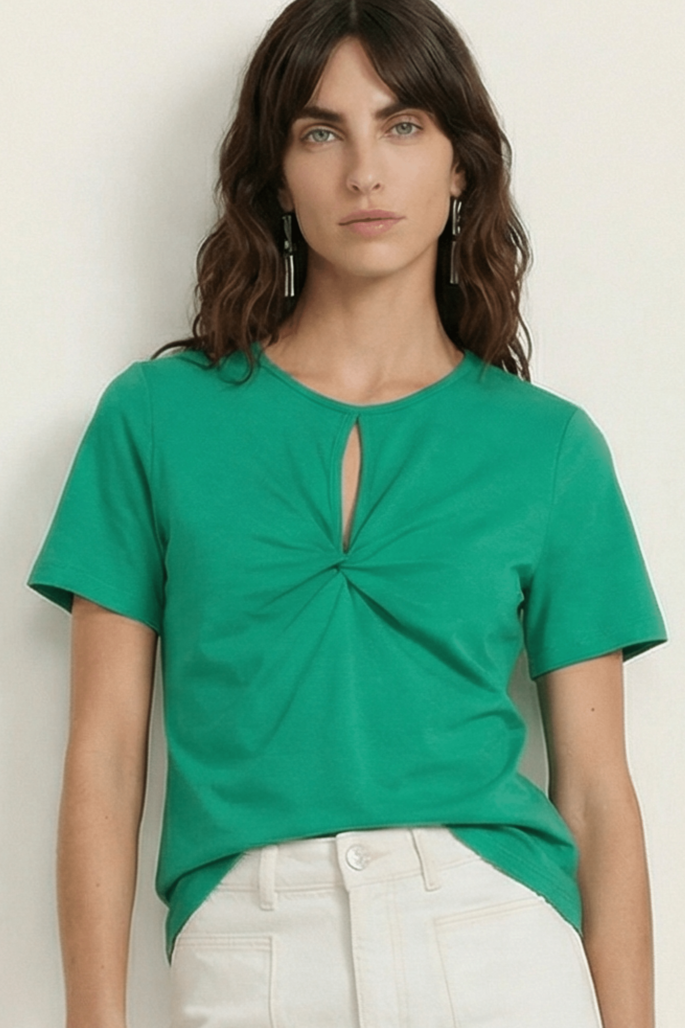 Camiseta verde lagrima con fruncido Lolitas&L - lolitasyl.com