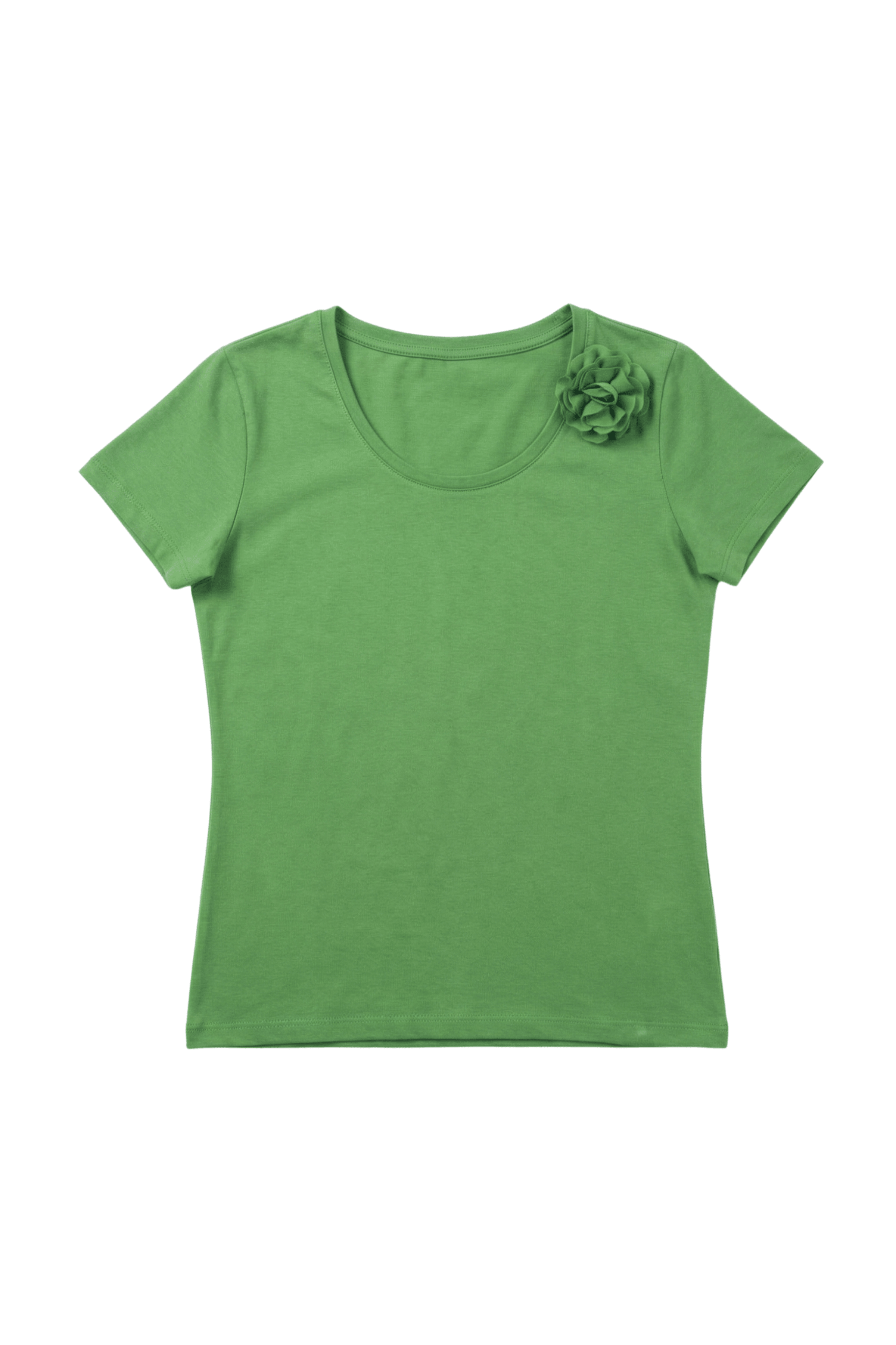 Camiseta verde manzana escote redondo con flor Lolitas&L - lolitasyl.com