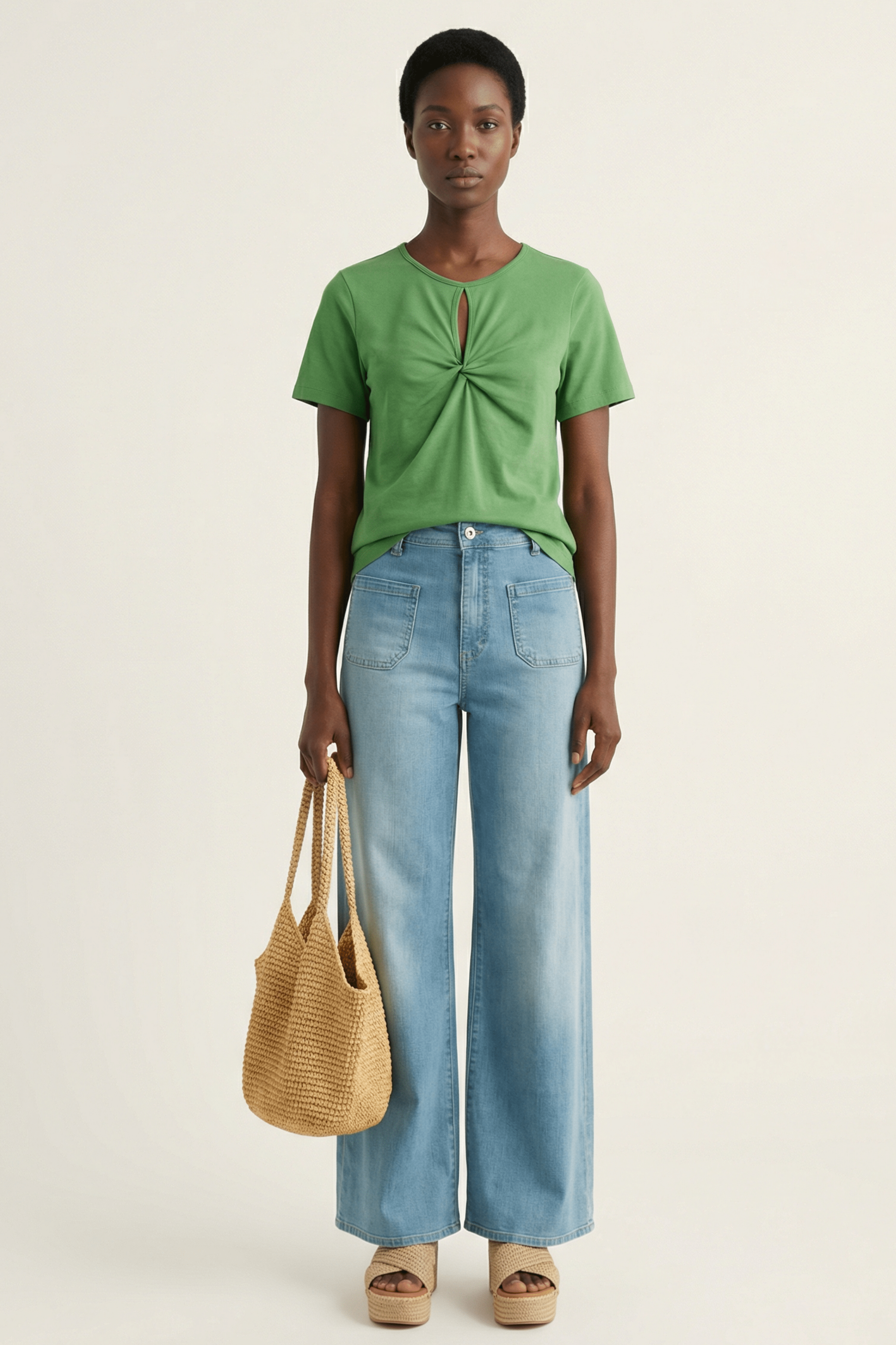 Camiseta verde manzana lagrima con fruncido Lolitas&L - lolitasyl.com