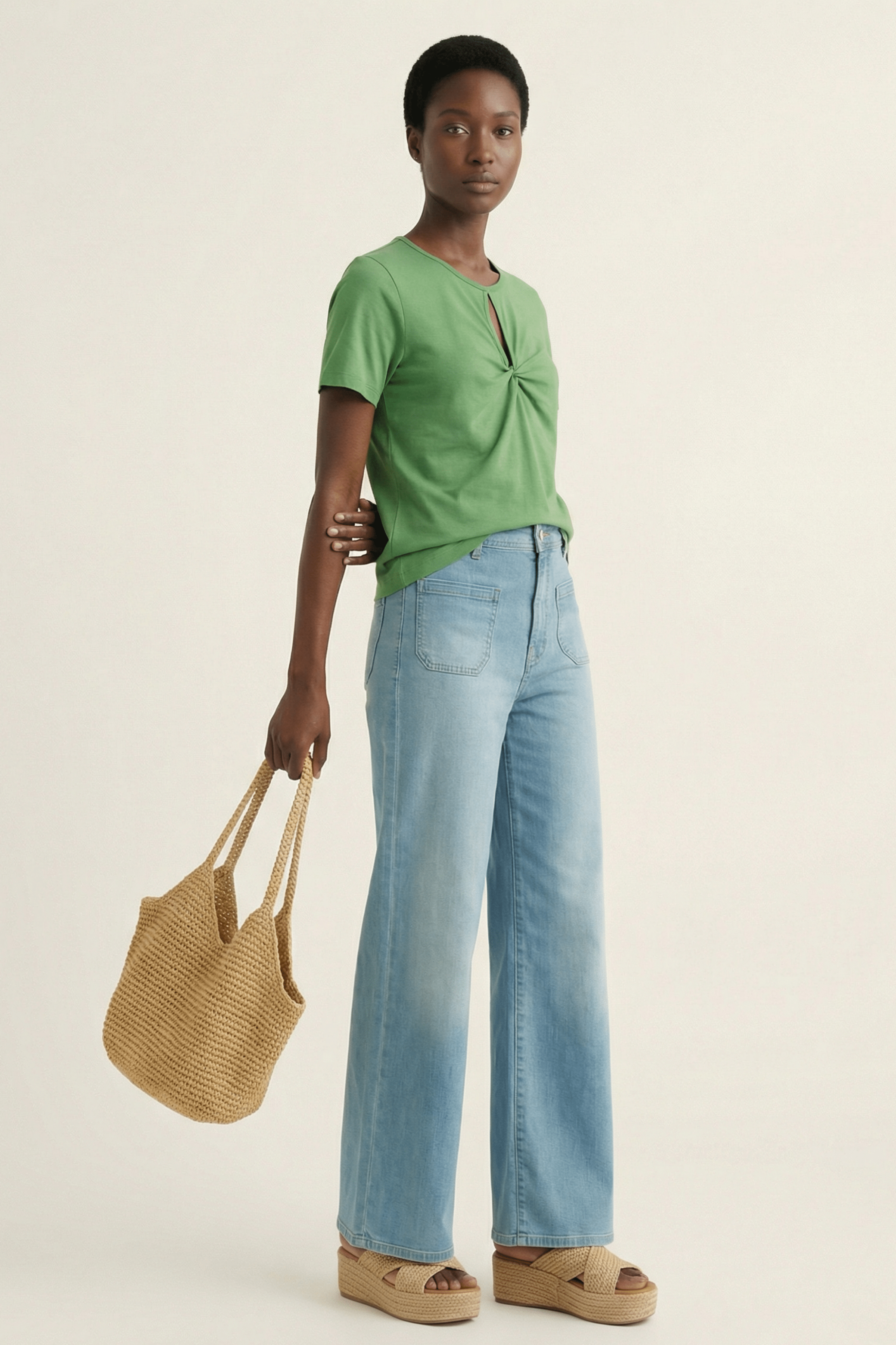 Camiseta verde manzana lagrima con fruncido Lolitas&L - lolitasyl.com