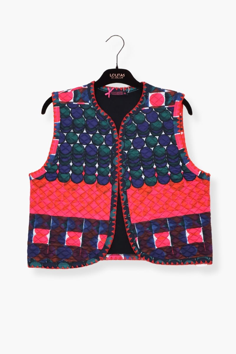 Chaleco estampado geometrico con bordado Lolitas&L - lolitasyl.com
