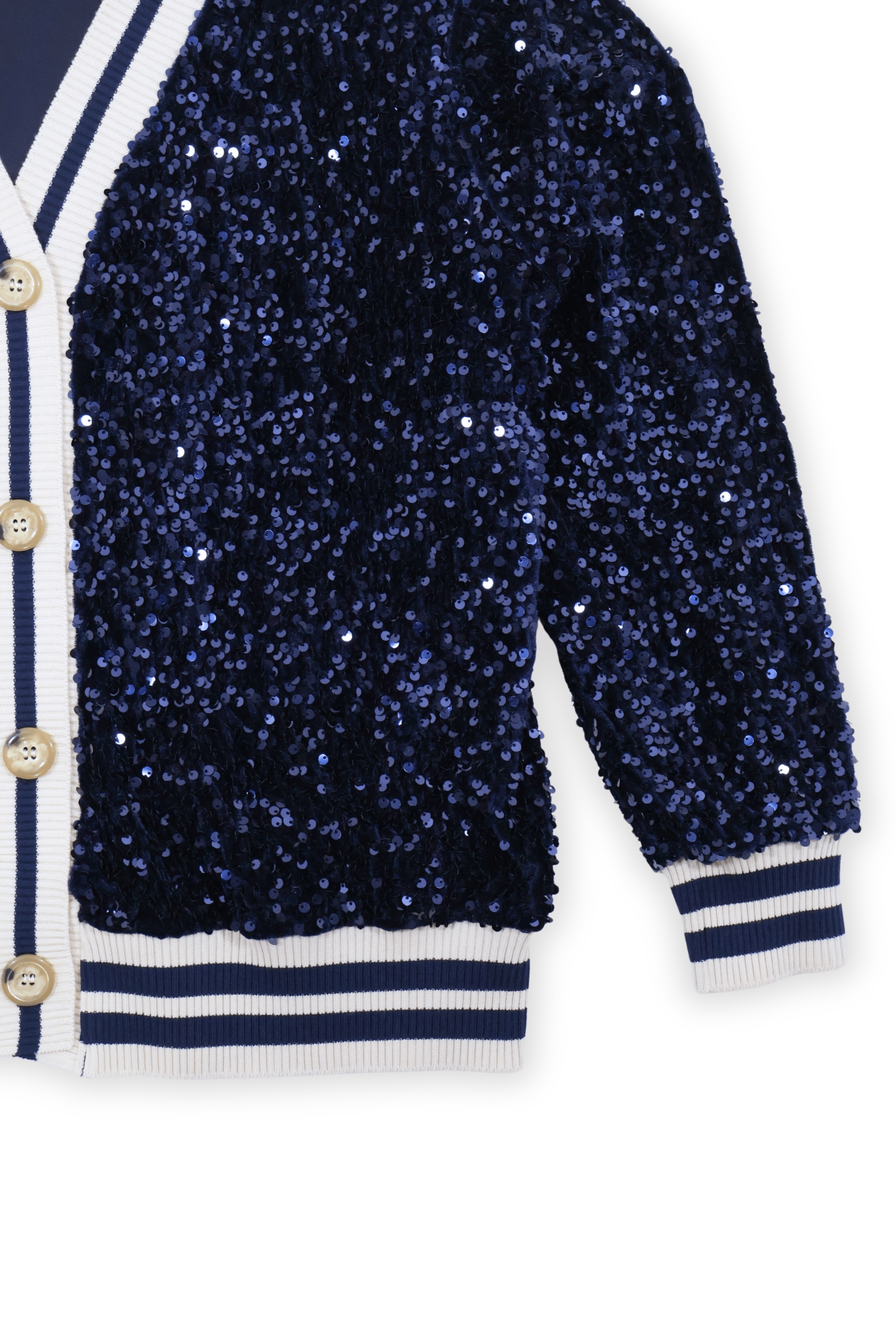 Chaqueta azul lentejuelas elasticos con botones Lolitas&L - lolitasyl.com